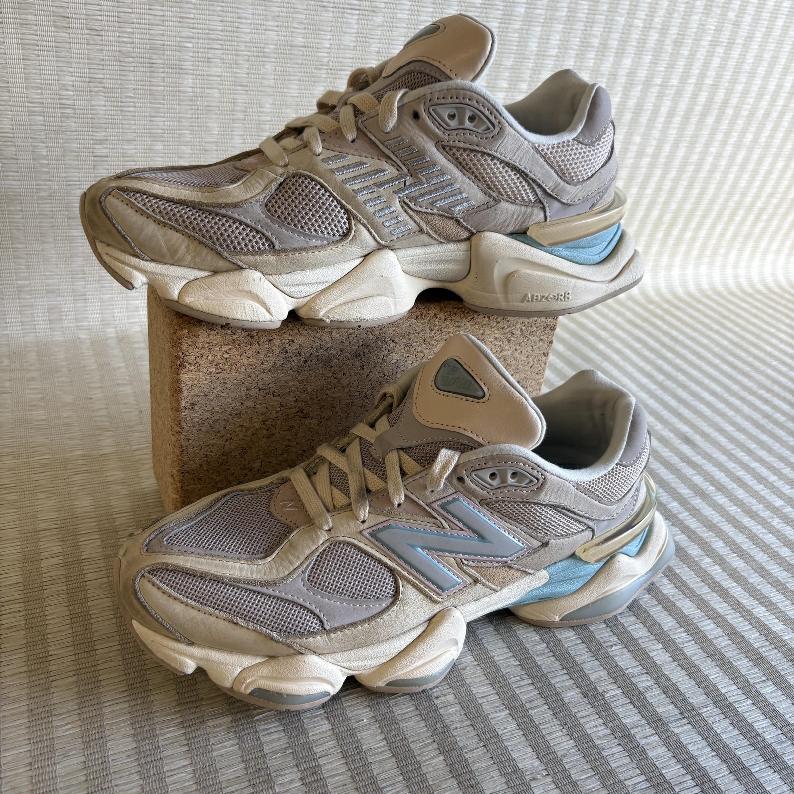 New Balance 9060 Shoes Mens Size 8.5 D Beige Pink Rose Suede Sneakers U9060WCG