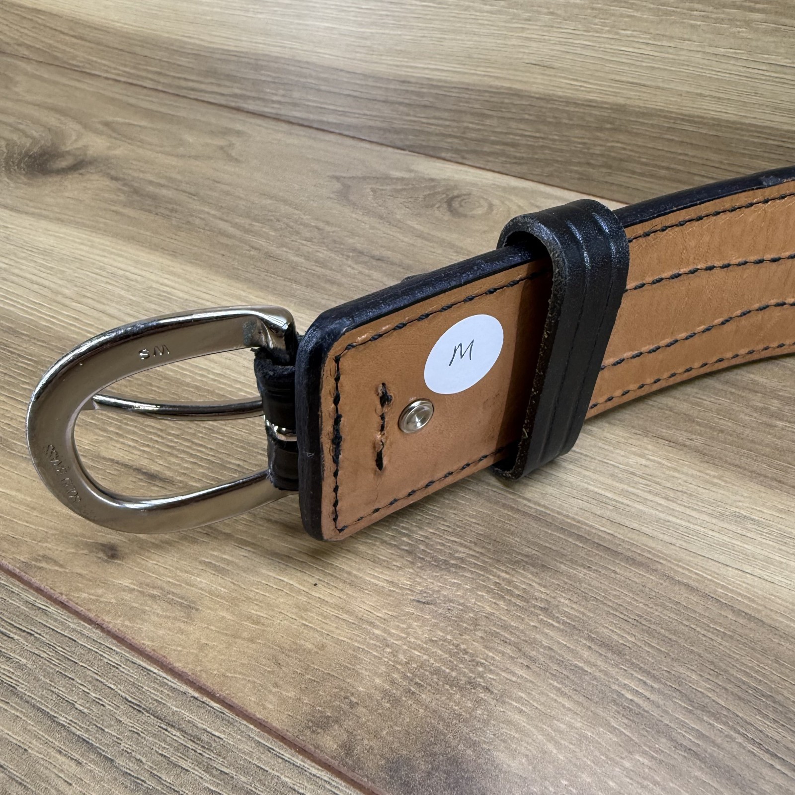 DON HUME Duty Belt 32 Black Leather 2.25 in Oklahoma USA Made