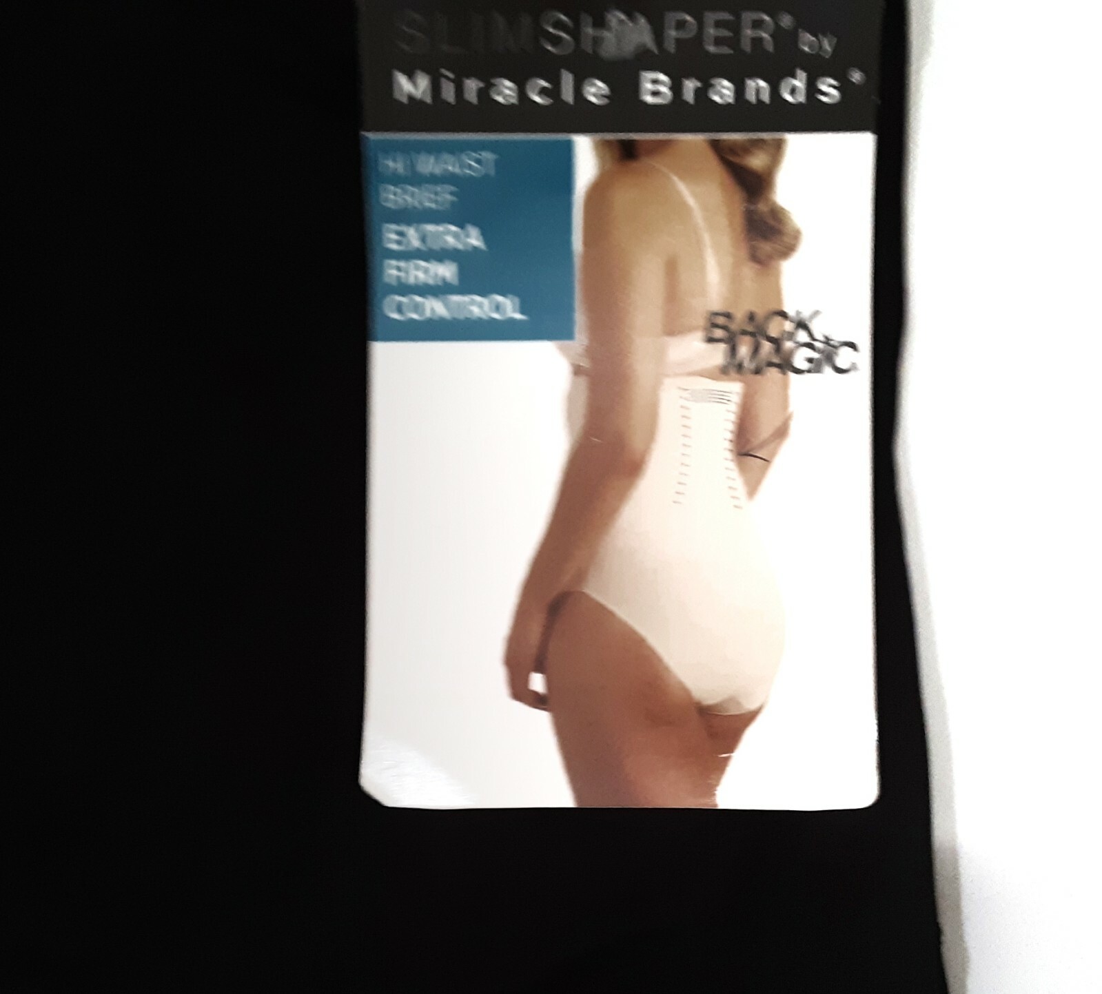 SlimShaper by Miracle Brands Back Magic Size S High Waist Control Brief Black