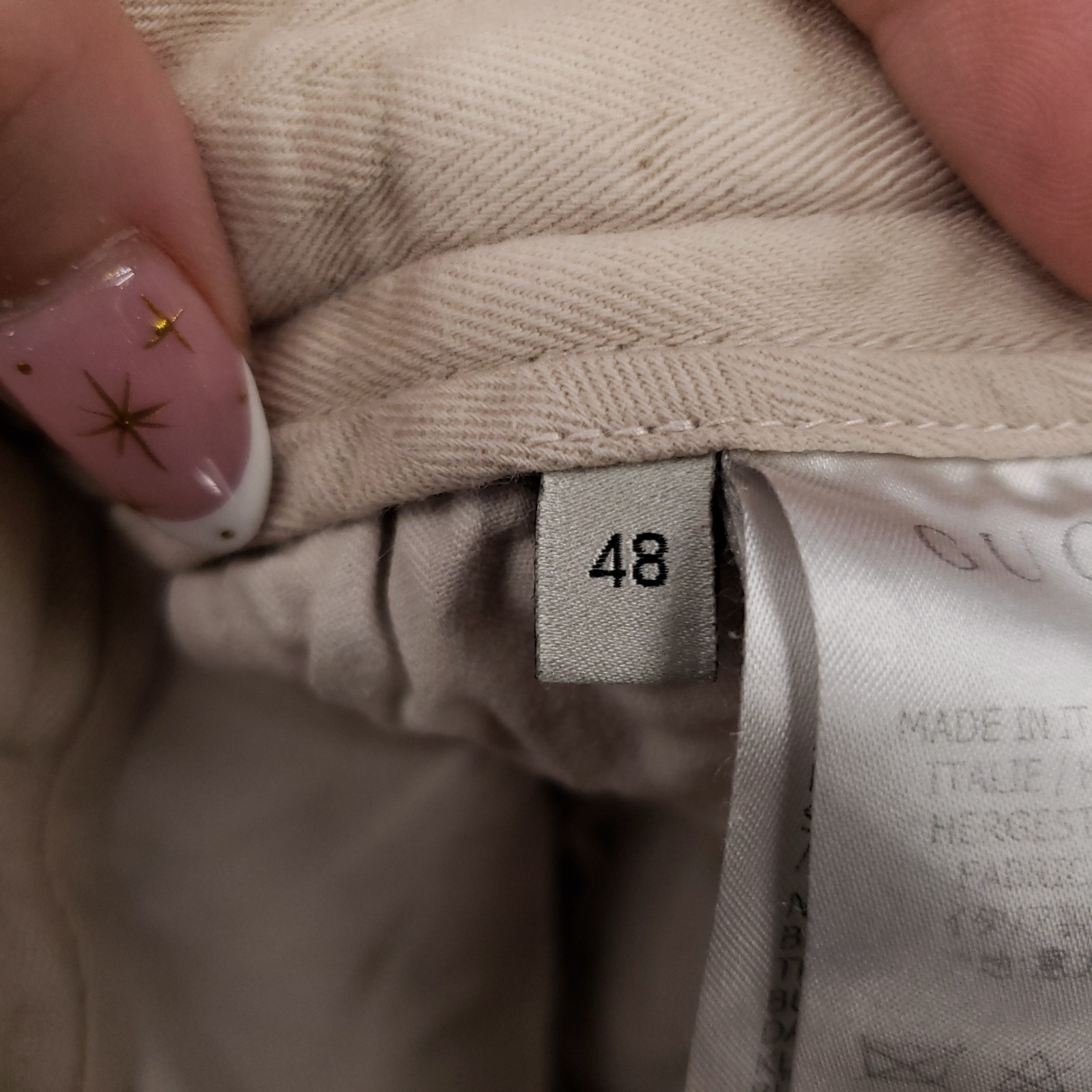 Gucci Pants Mens 30×26 48 Beige Gucci Bano Chino Flat Front Straight Trouser