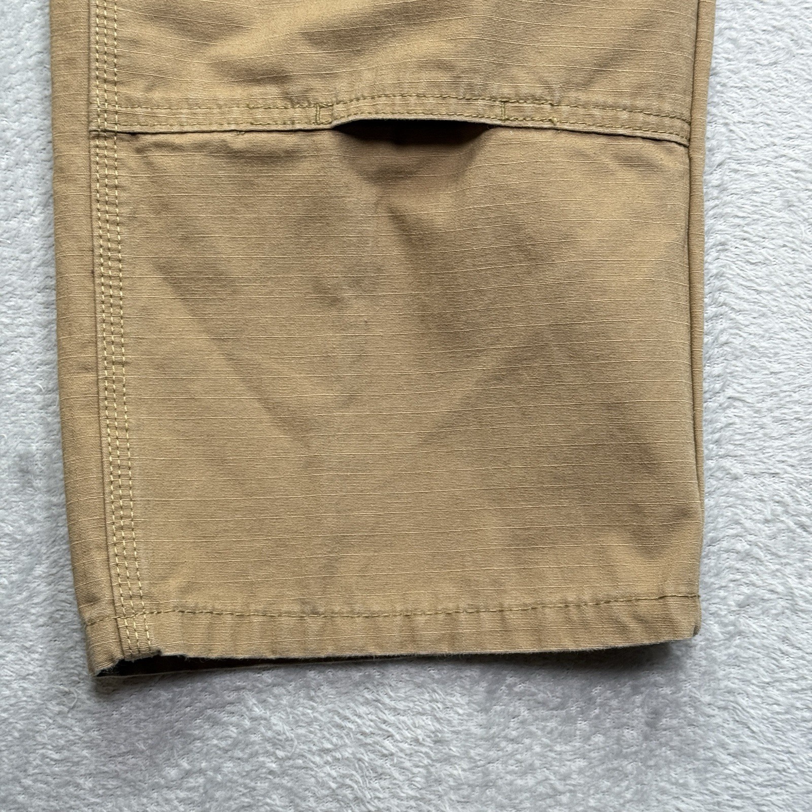 Wrangler Workwear Men’s 38×30 Ripstop Cargo Work Pants Tan Brown Hammer Loop