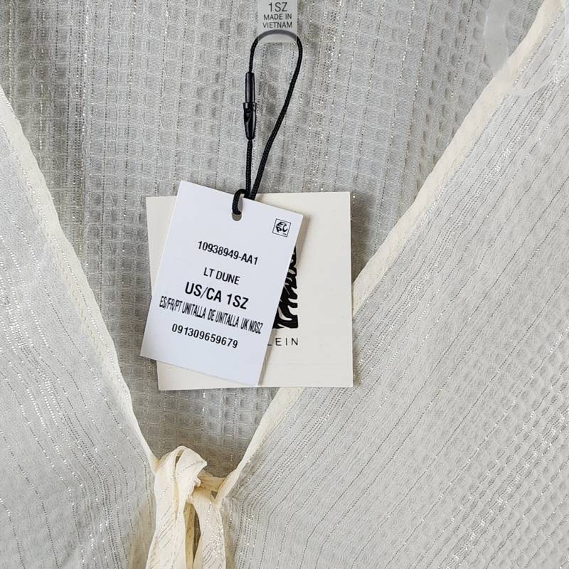 Anne Klein Tie-Front Kimono Top Women’s 1SZ It Dune Quarter Sleeves V-Neck