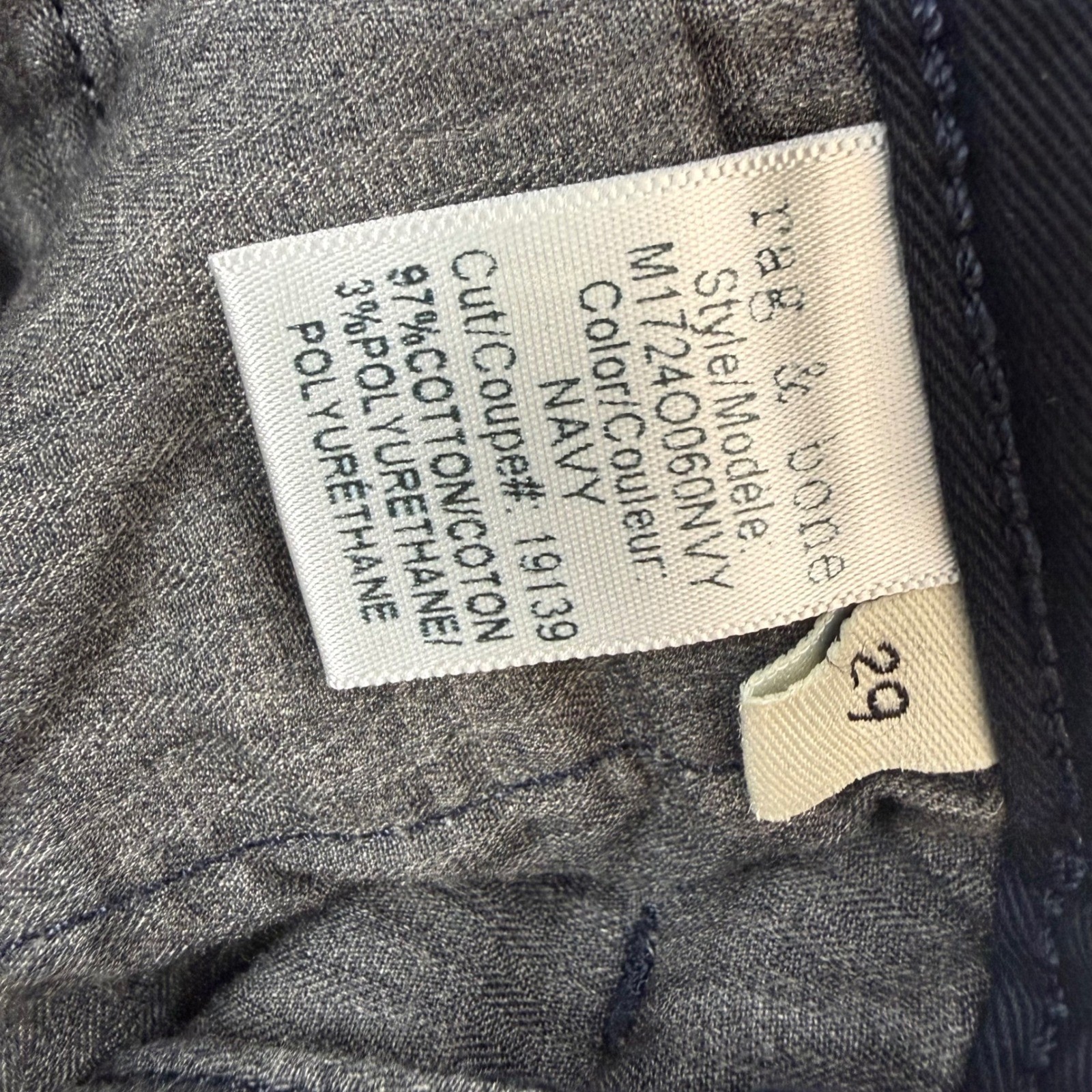Rag Bone Navy Chinos Mens Size 29 Cotton Poly Blend Straight Fit Pants