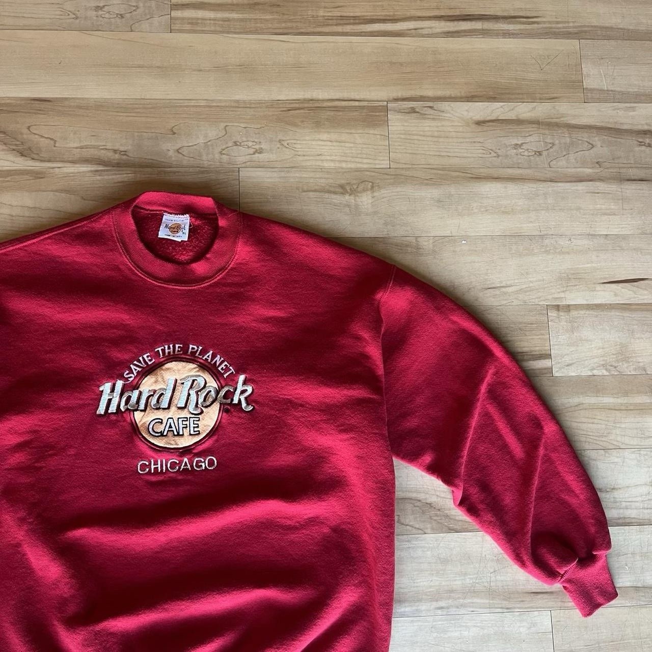 Vintage 90s Hard Rock Cafe Chicago Embroidered Crewneck Souvenir Sweatshirt – XL