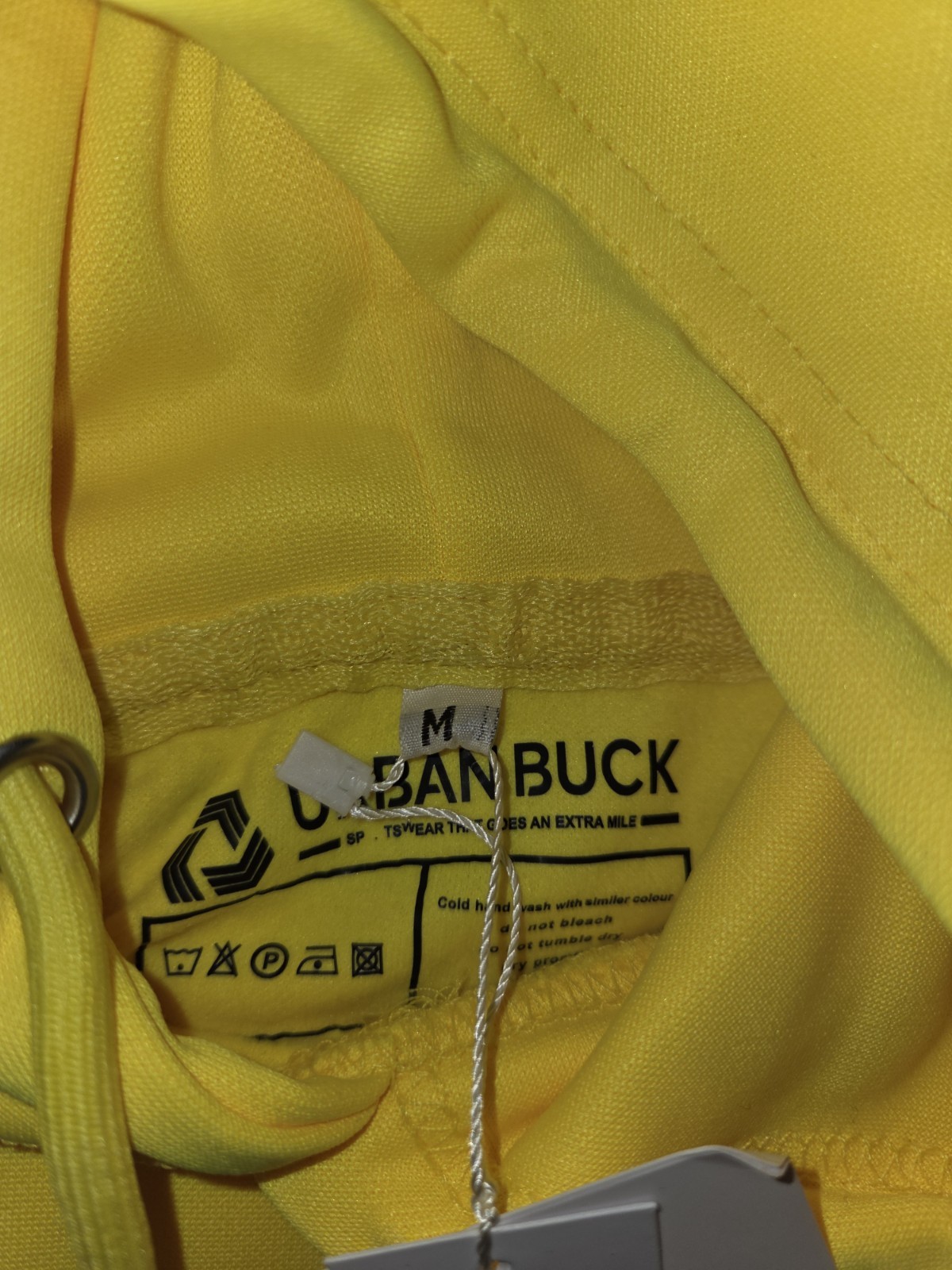 Neon Yellow Cropped Hoodie Women’s Size Med NWT Bright Pullover Sweatshirt Urban