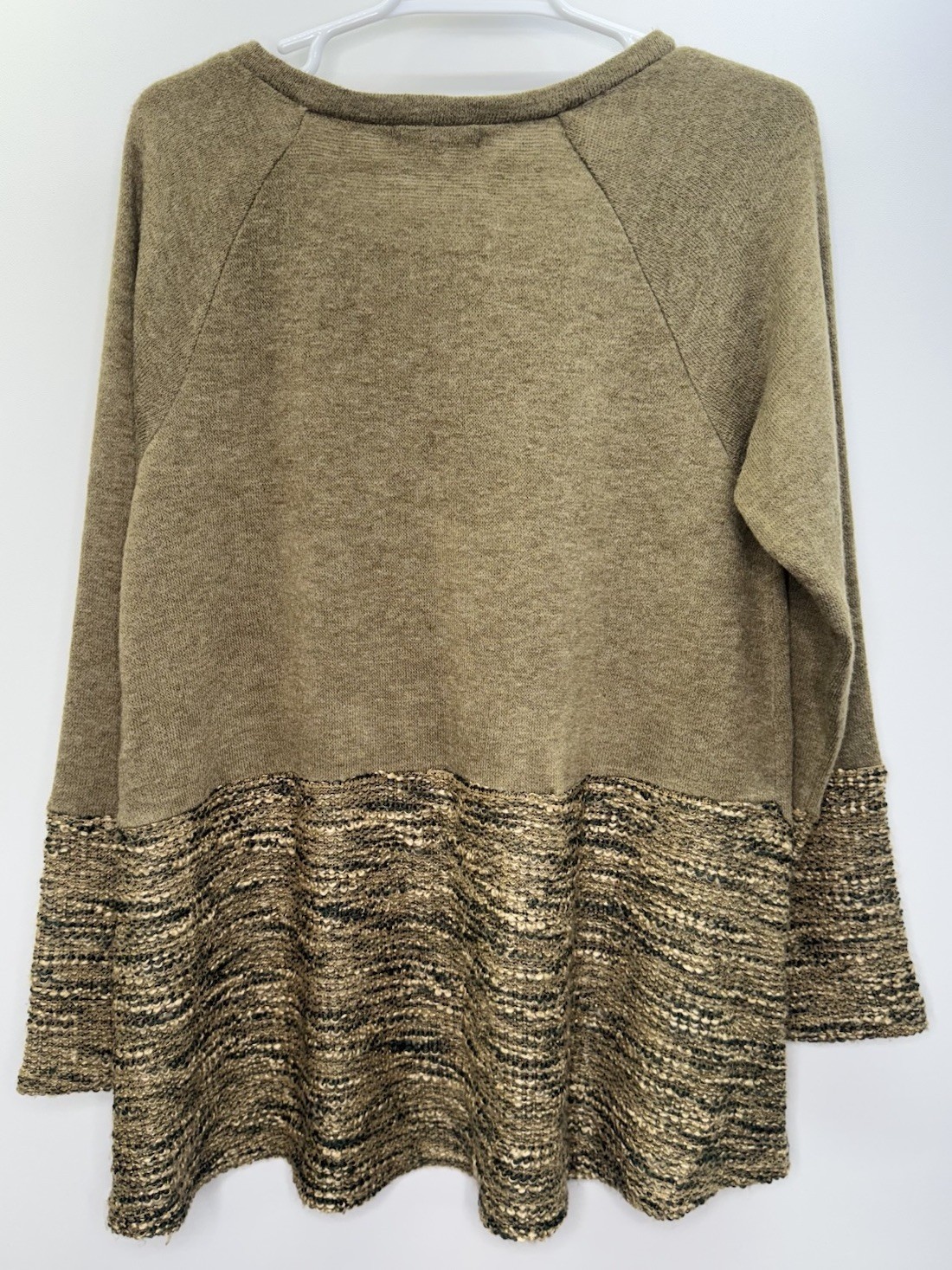 A’reve Textured Tunic Sweater Earthy Wearable Art Fall Photo Women’s M Neutrals