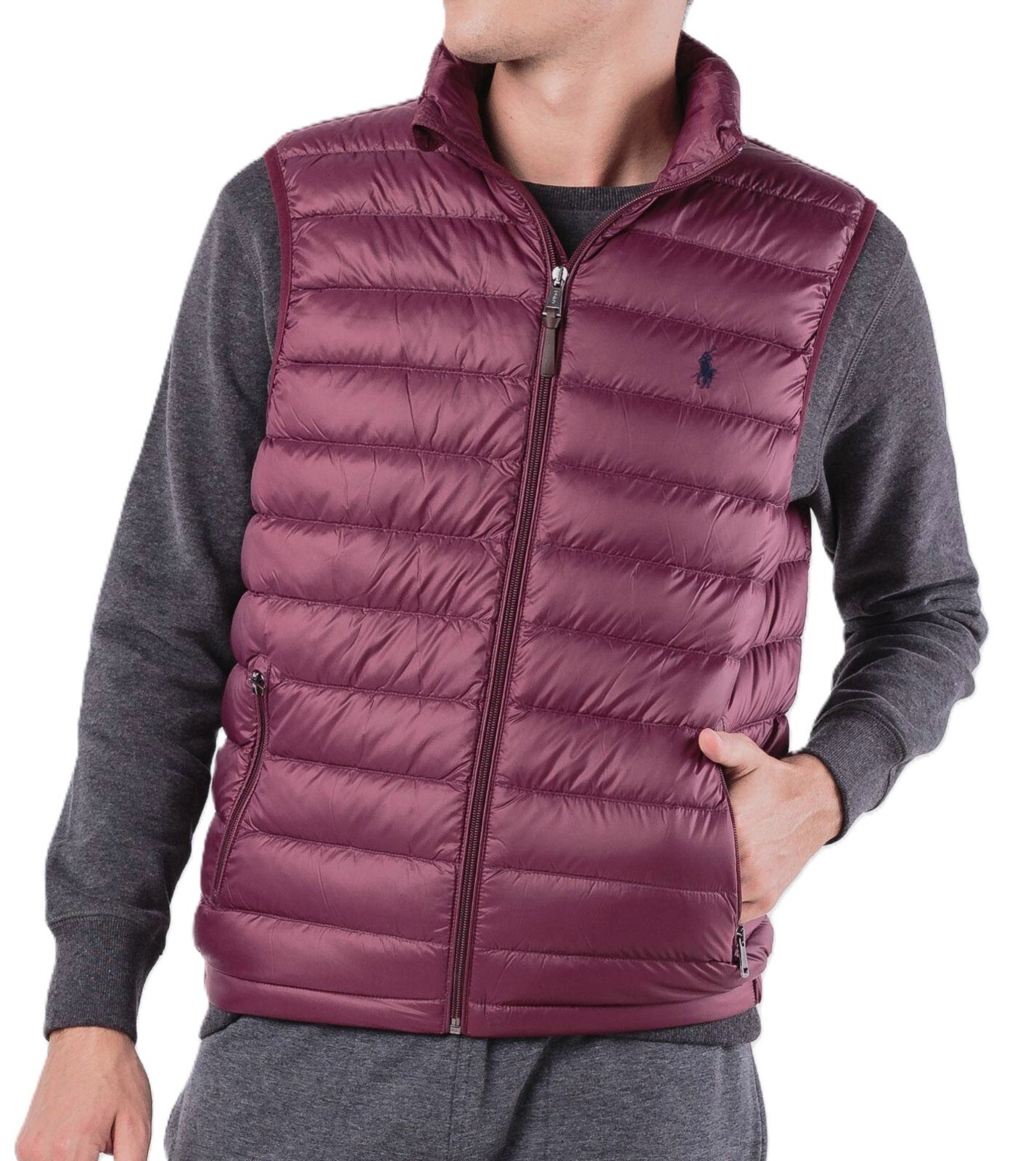 *NWT – POLO RALPH LAUREN Mens Down Full Zip Packable Puffer Vest – WINE RED