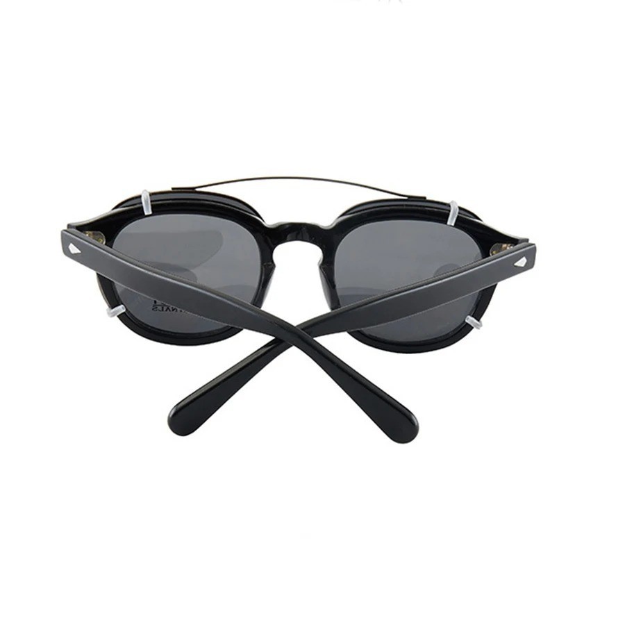 Johny Dep Polarize Clip On Sunglasses Oval UV400 Vintage Metal Frame For Outdoor