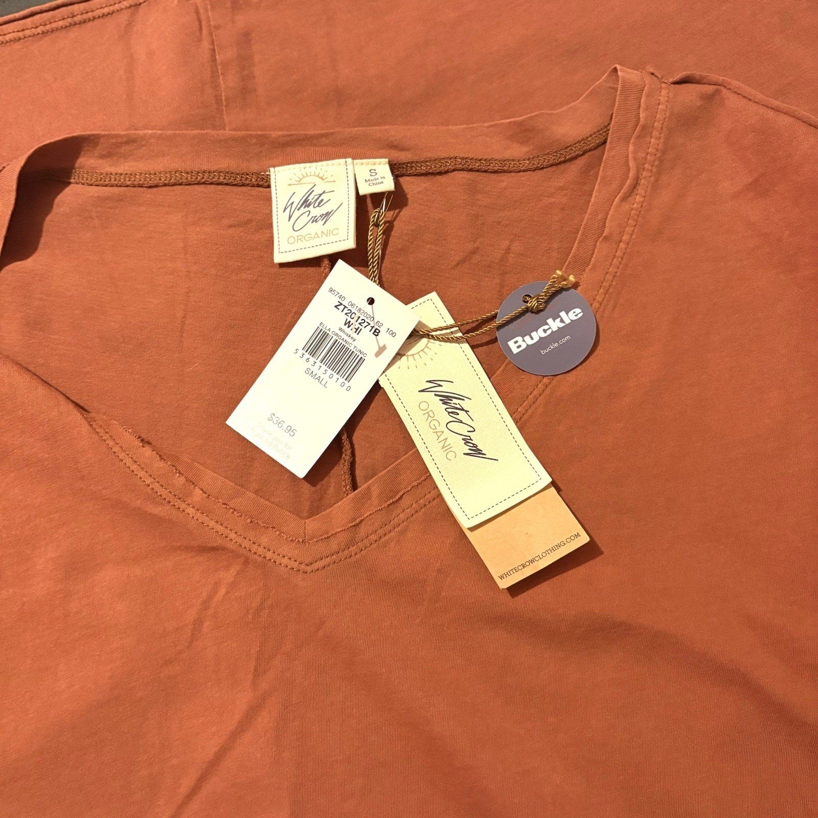 NWT 100% Organic Cotton Women’s Neutral Earthy Art Lagenlook Burnt Orange $36.95