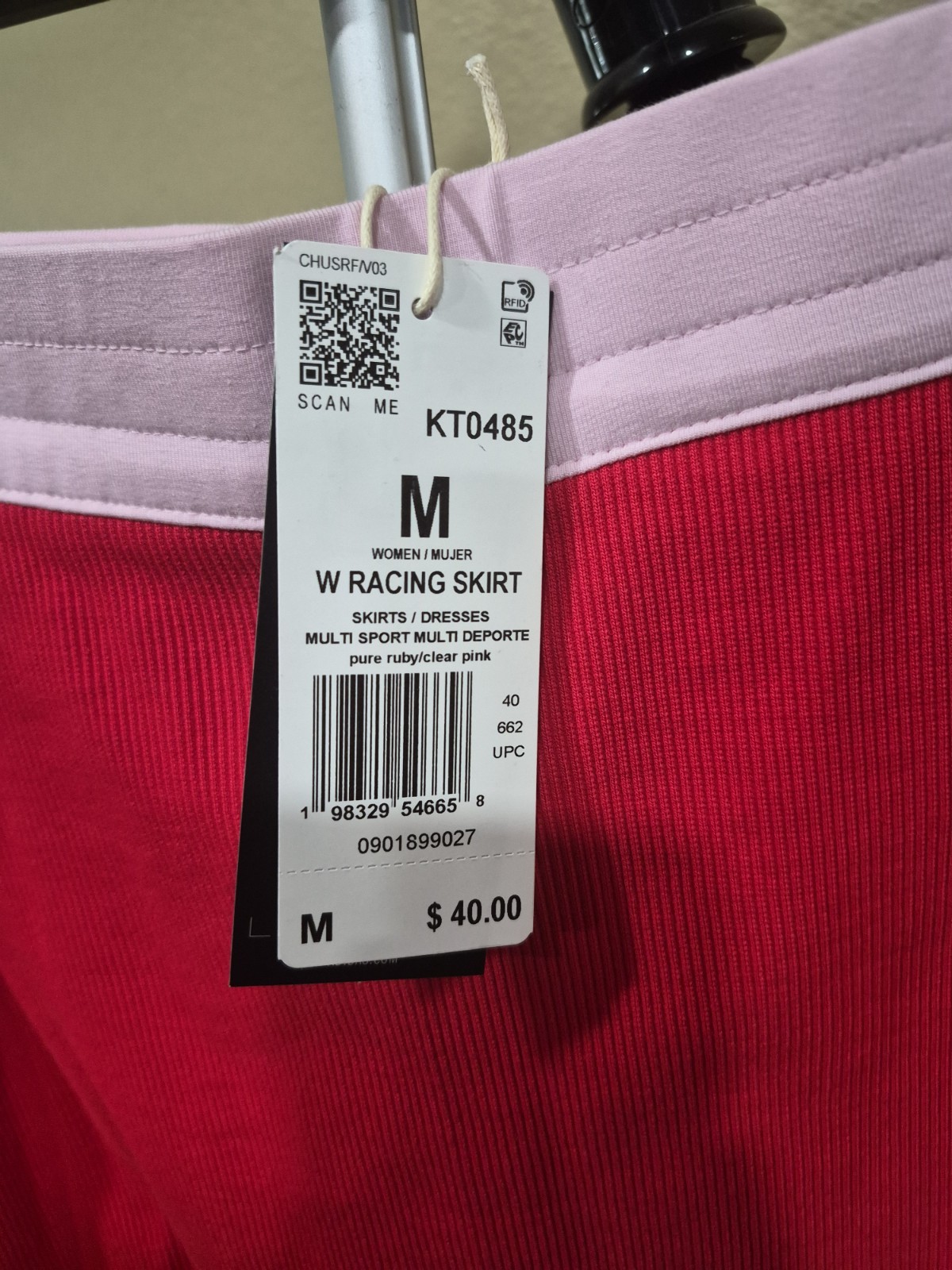 Adidas Women’s Red w/ Light Pink Pencil Skirt KT0485 Size M
