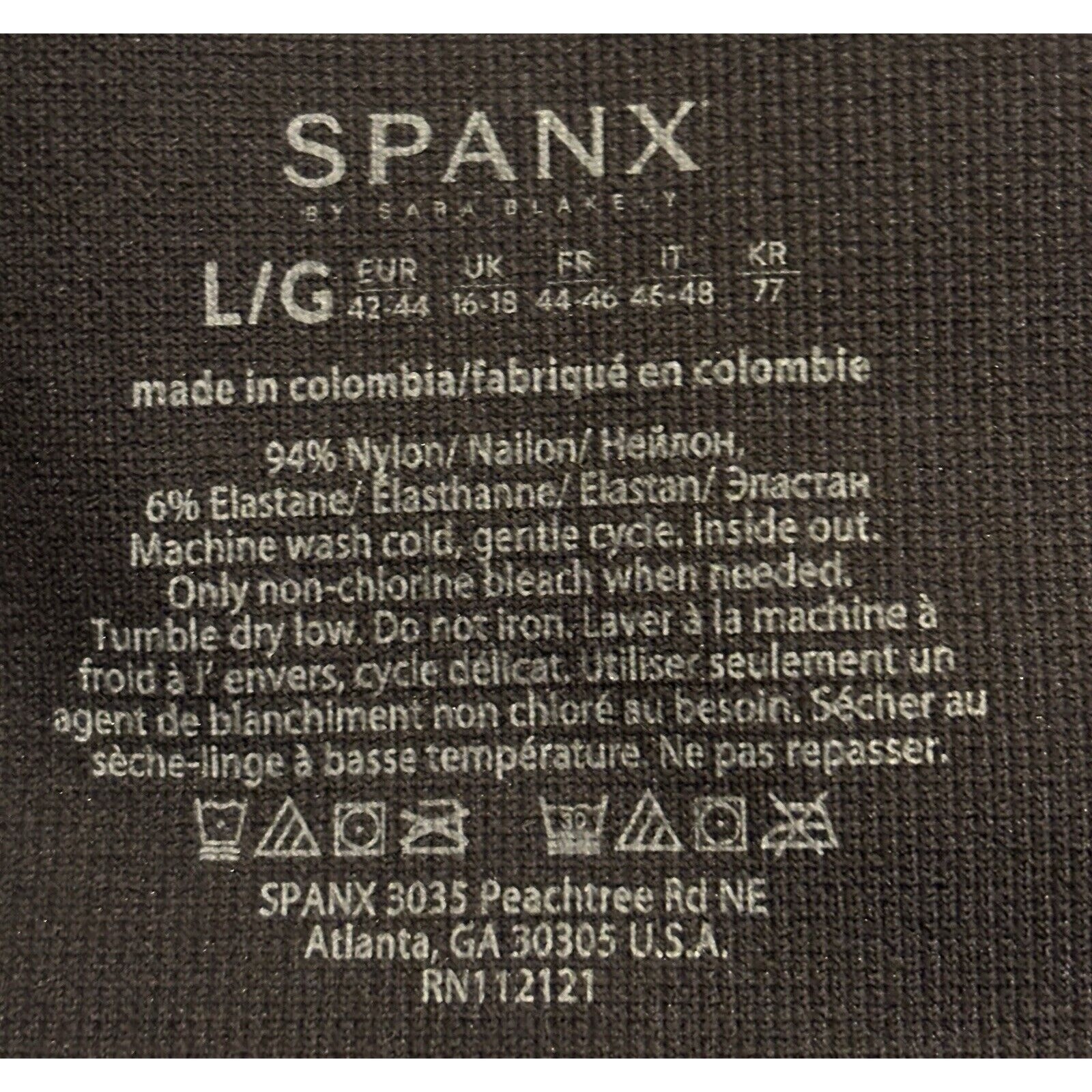 SPANX Camo Leggings Black Brown Large Wide Waistband High Rise 26″ Inseam MINT