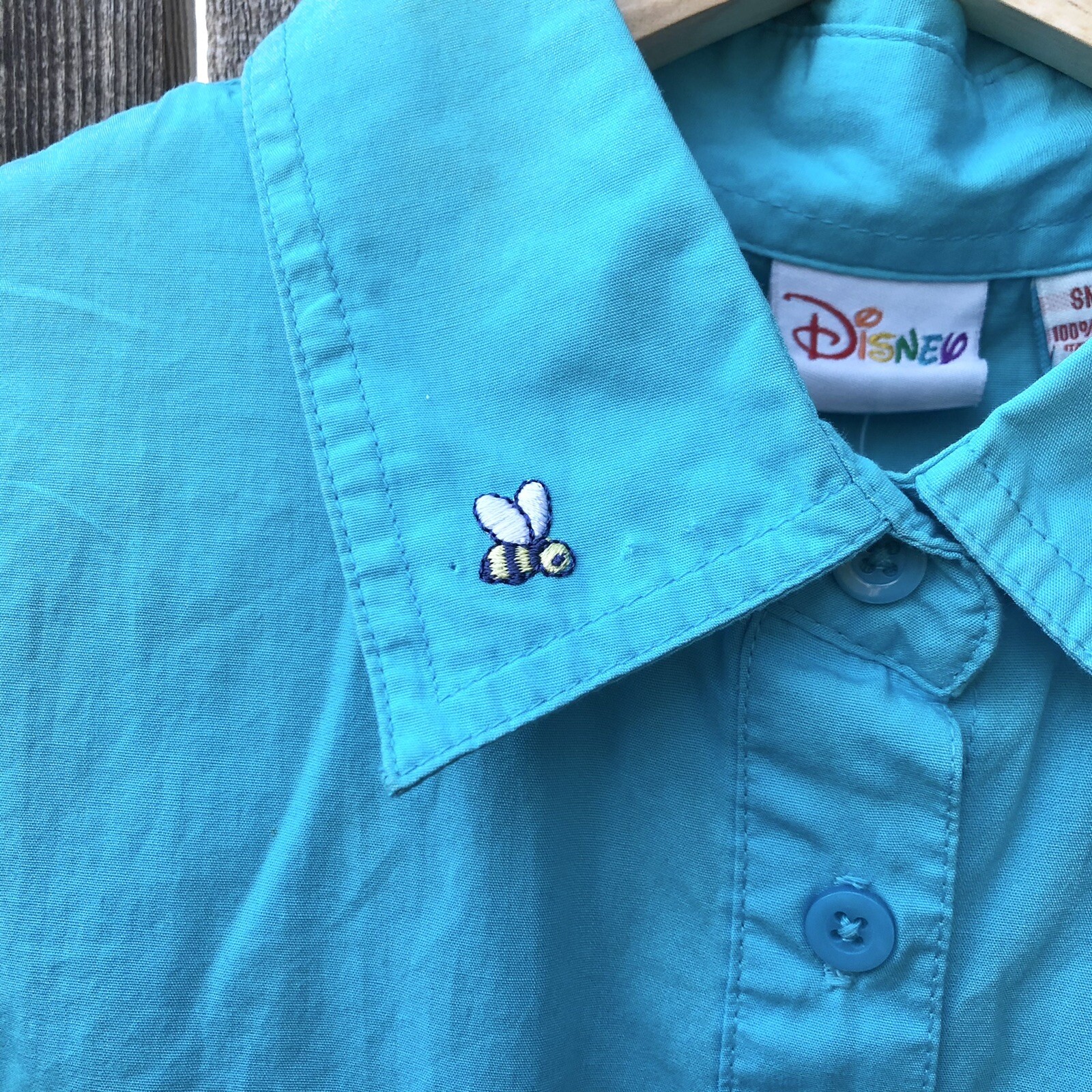 VTG Disney Winnie The Pooh Sleeveless Button up Shirt size Small NOS defect New