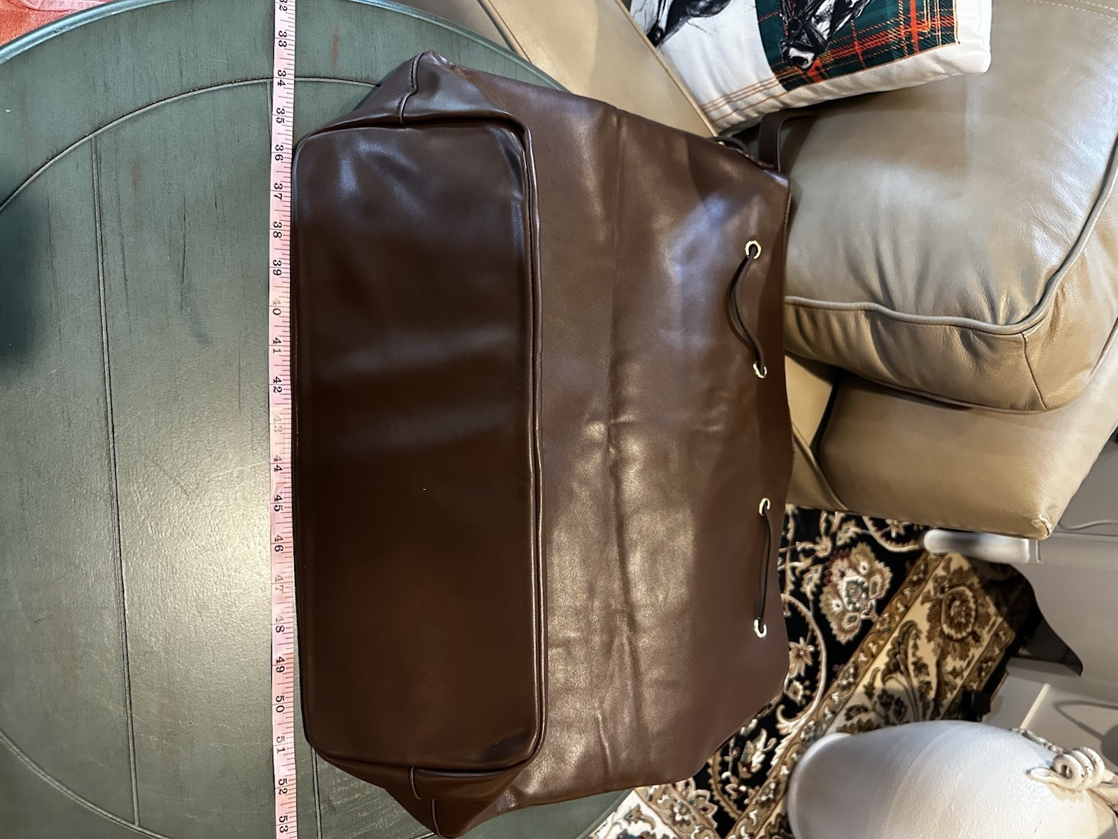 Inside Out Women Brown Bucket Drawstring Bag | Detachable Strap | Gold | Pockets