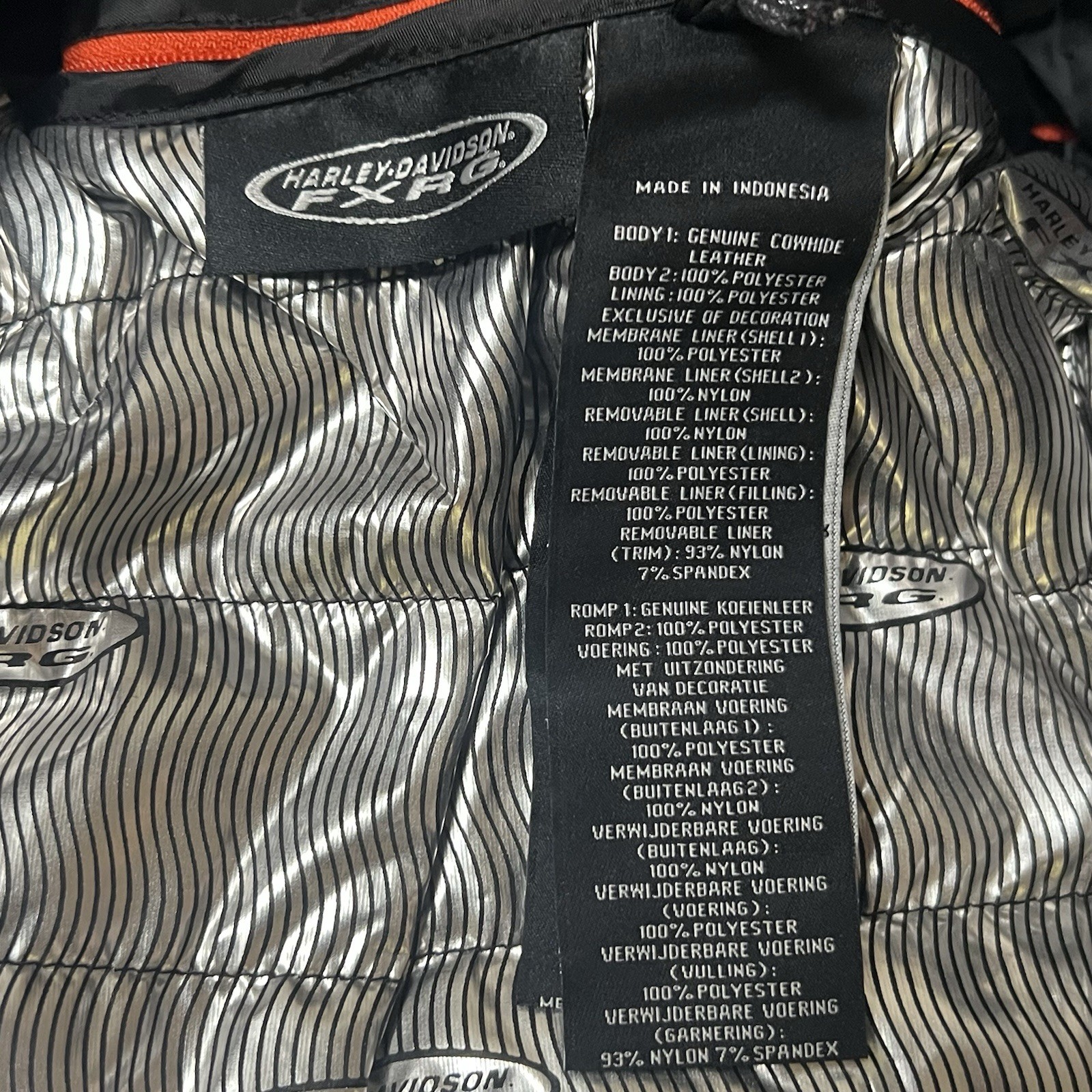 Harley Davidson jacket Med black leather FXRG waterproof switchback 98095-15VM