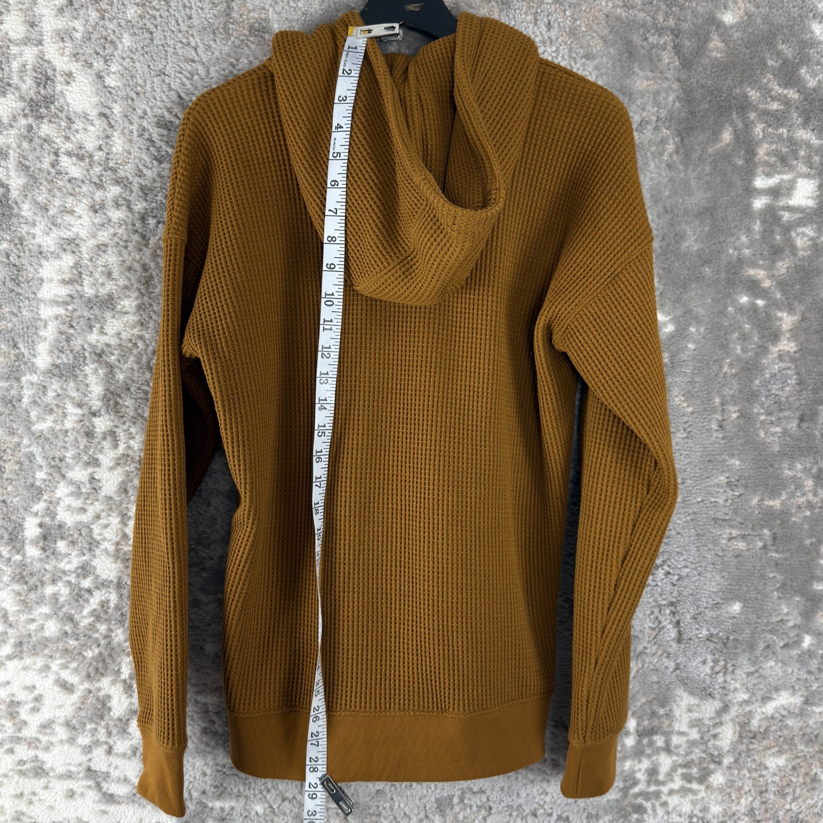 LL Bean Size S Athleisure Textured Drawstring Hooded Jacket Brown Long Sleeve