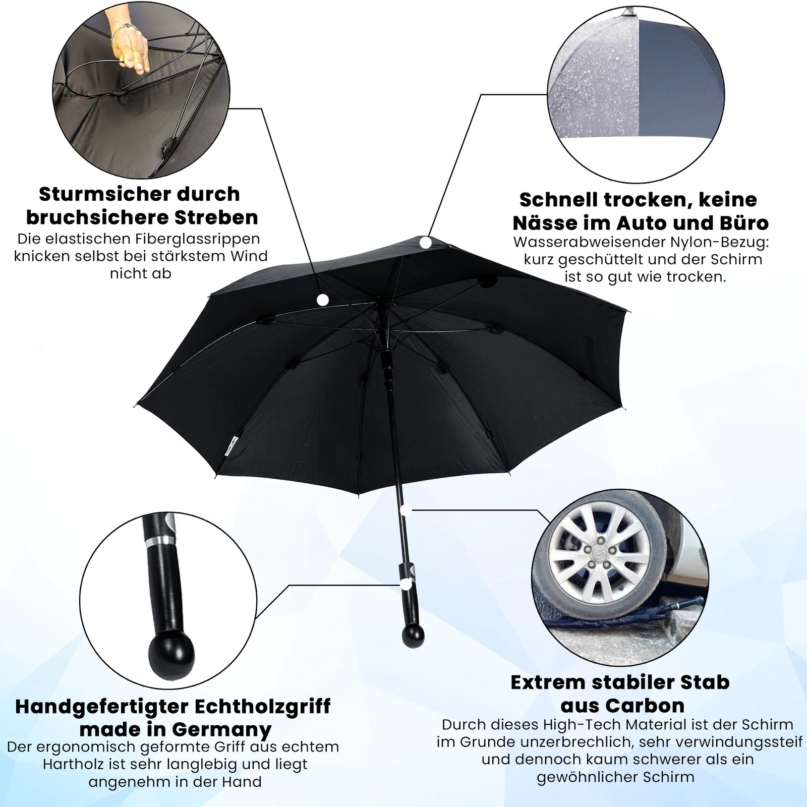 Security Umbrella men “Standard” knob handle with tiny scratches