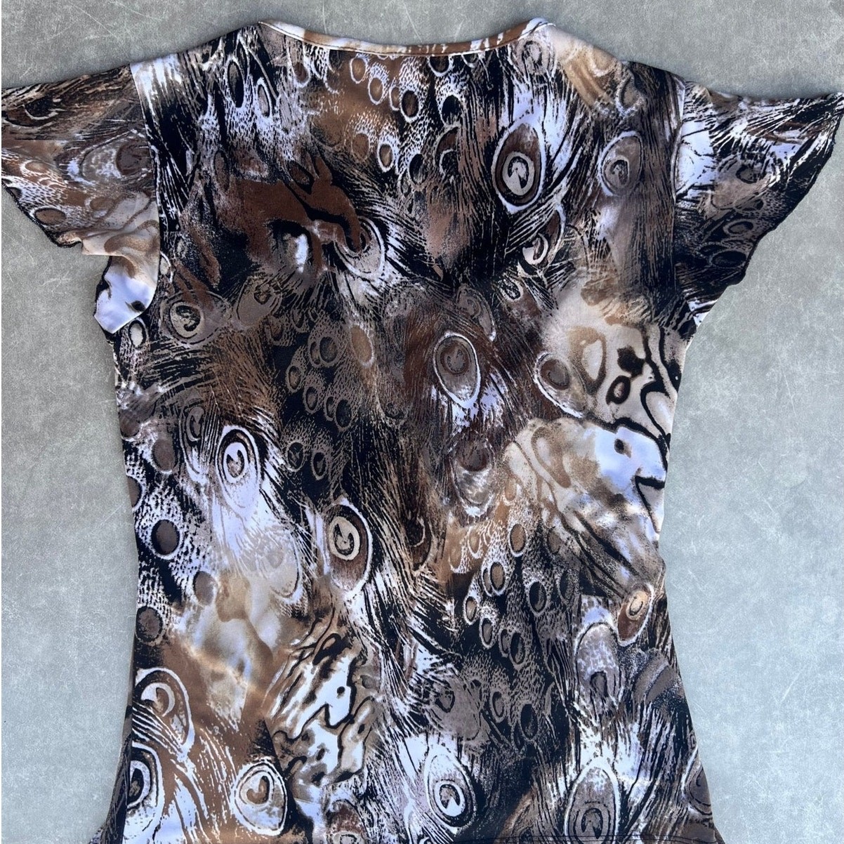2000s Vintage Printed Buckle Multicolor Top -M