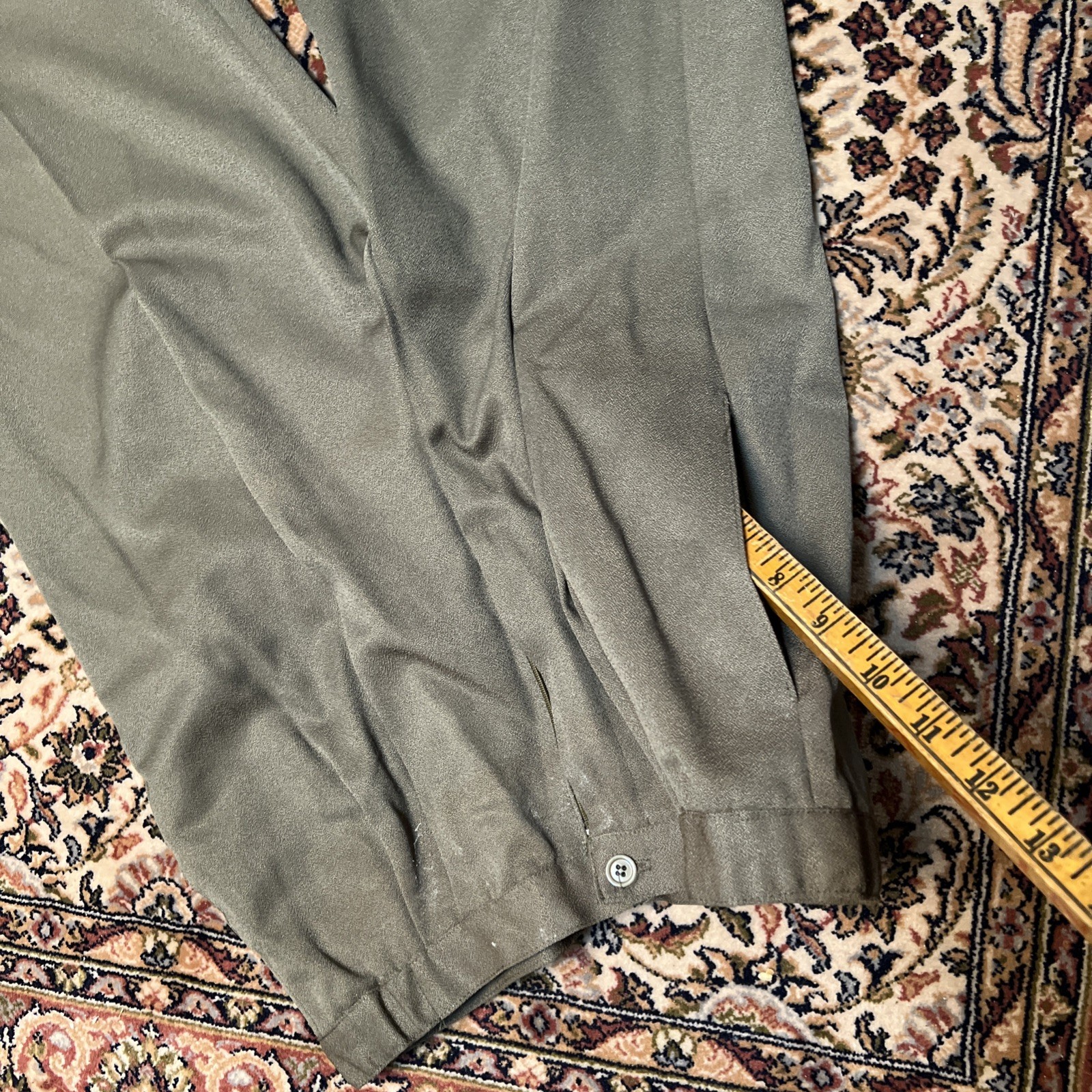 Khaki Pants Size 10 Waist 31; Hip 44;Rise 15; inseam 29.5;Polyester/ Rayon ￼￼ ￼￼
