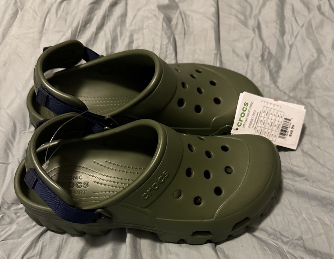 Crocs Offroad Sport Clog Waterproof Adjustable Heel Strap Army Green Men’s 9