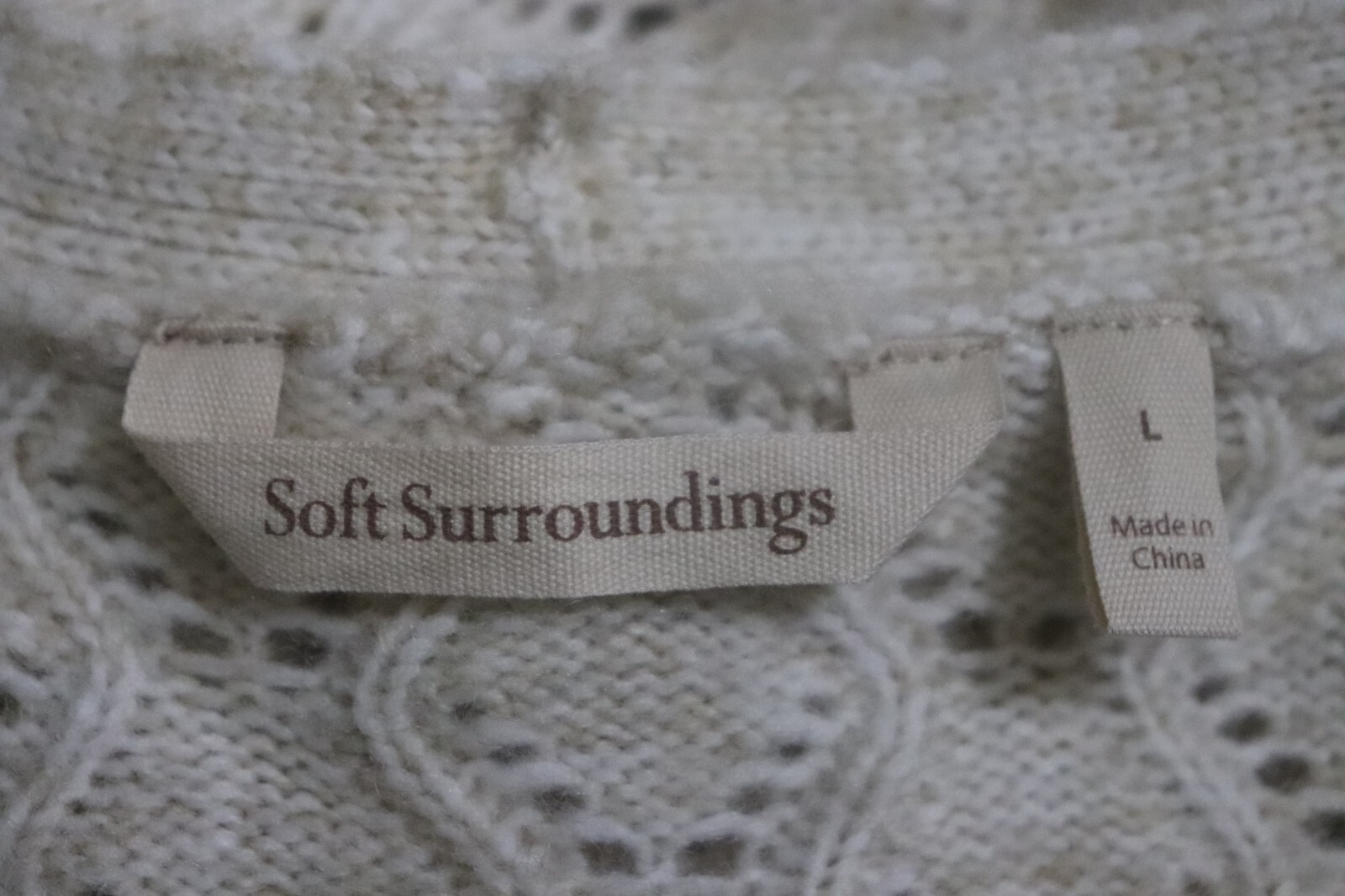 Soft Surroundings Duster Wool Blend Cardigan Womens Large Long Brown Lightweight