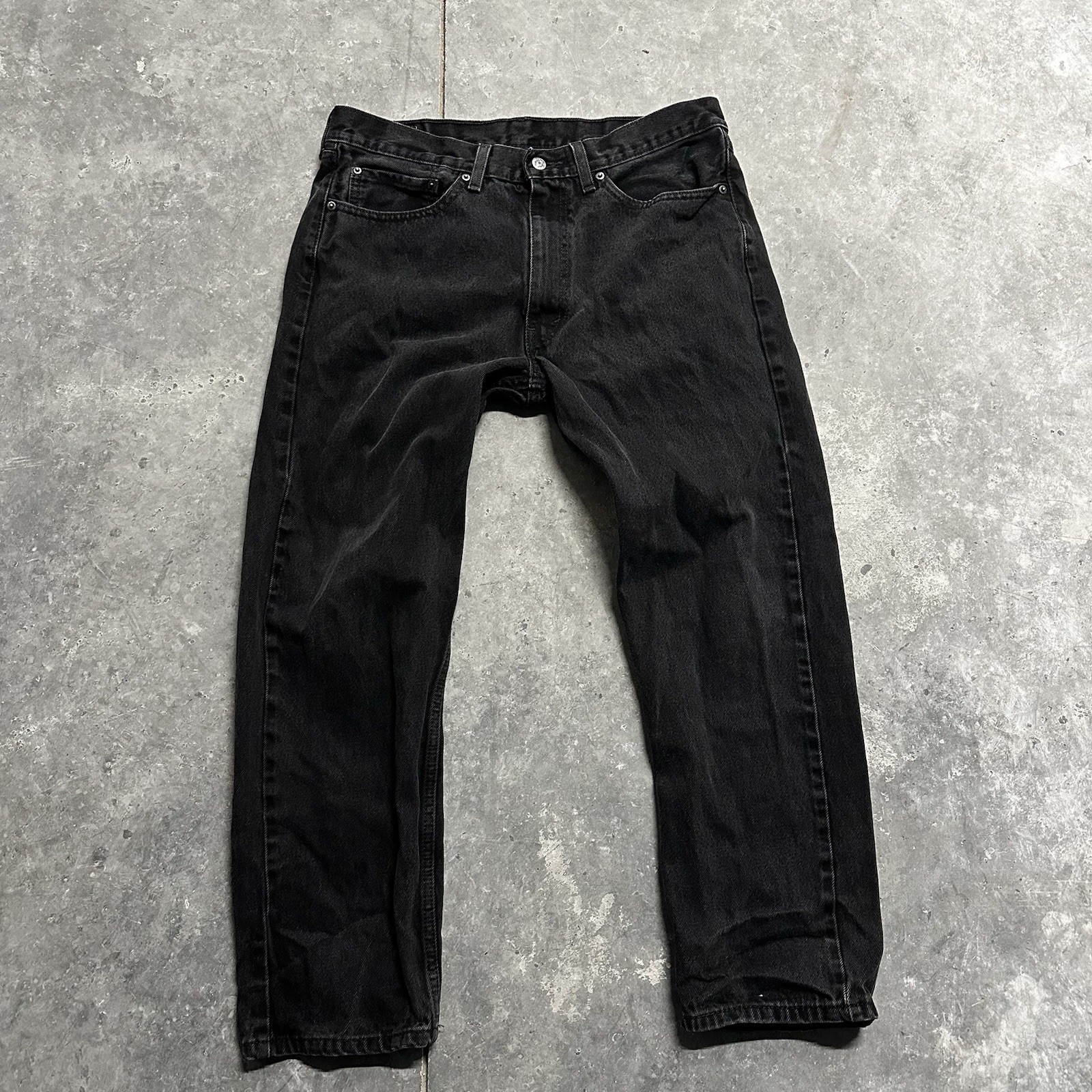 Levi’s 505 Series Men’s Black Denim Straight Jeans Size 36×30