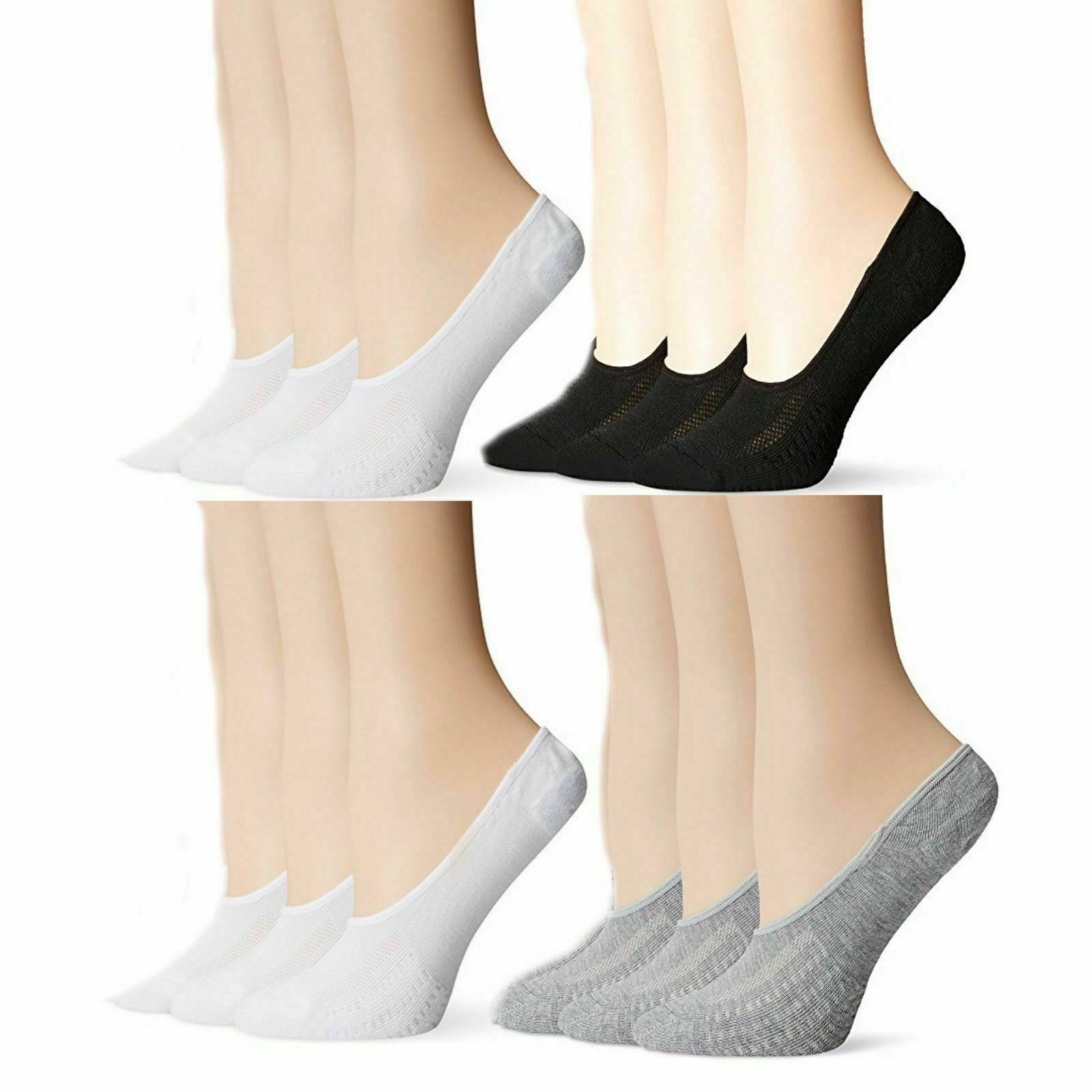 6 or 12 Women’s Quality Liner Low Cut Loafer Peds Socks