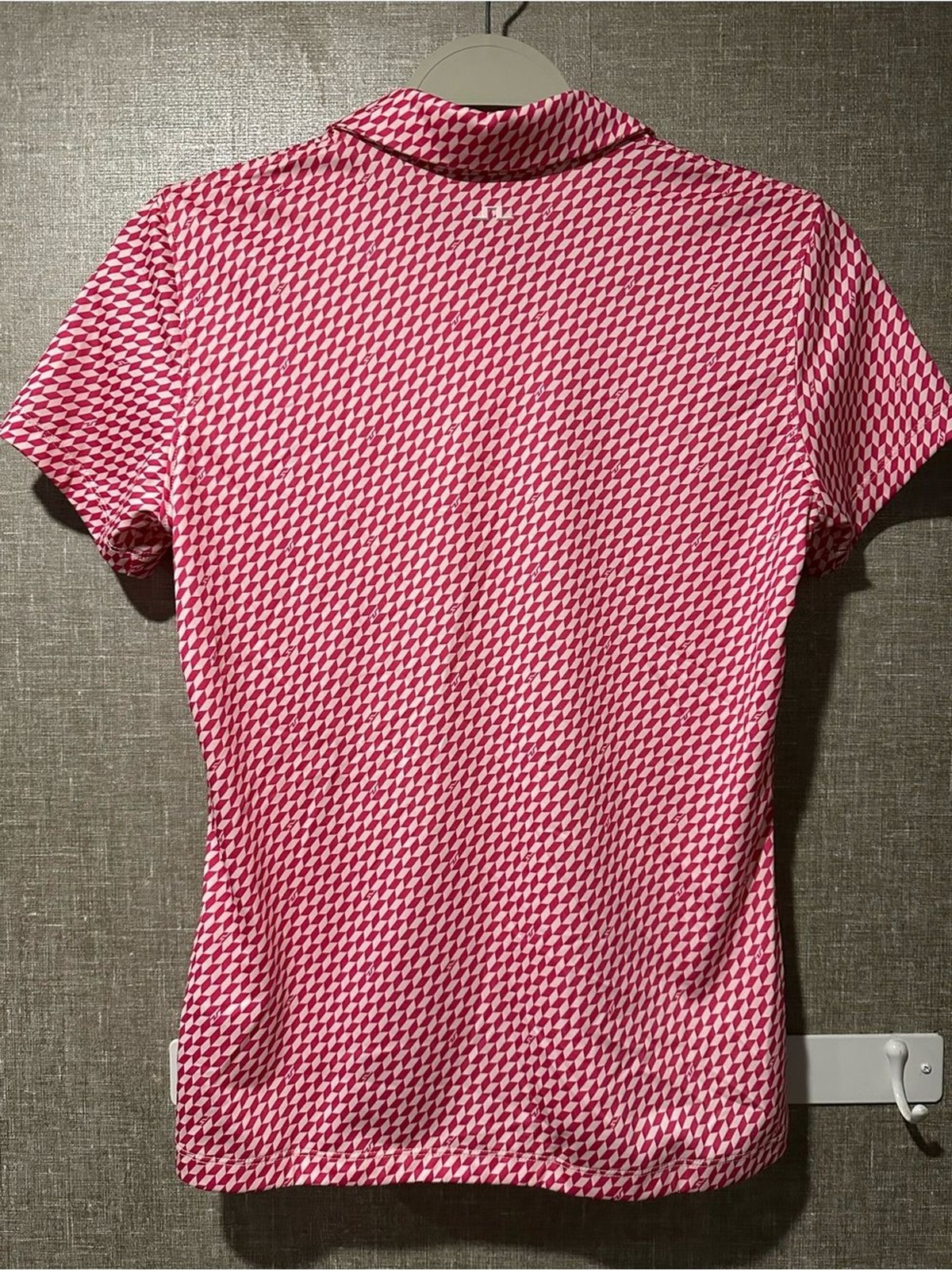 NWT UNRELEASED 2027 J.Lindeberg Pink Geo Print Women’s Polo Shirt