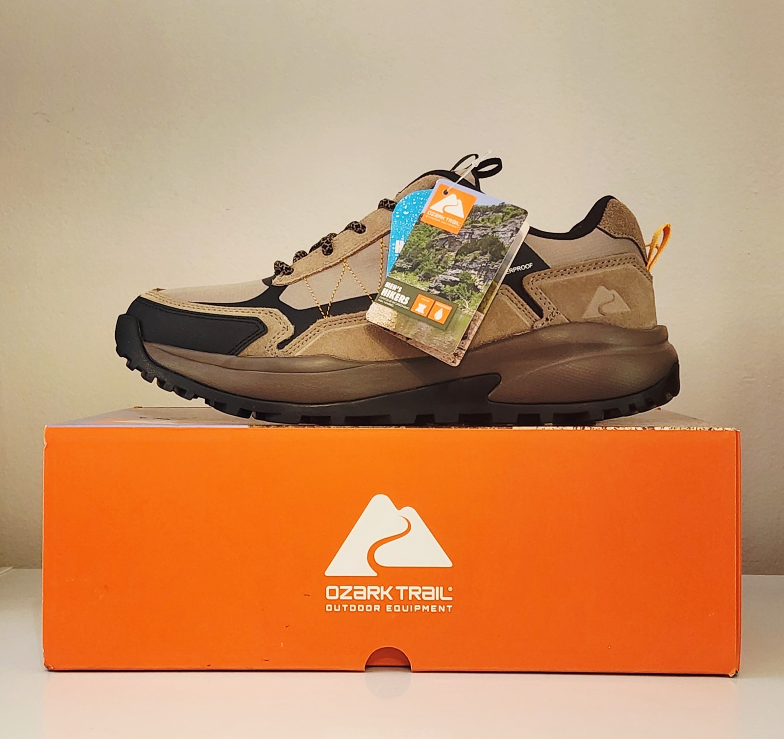 NEW Ozark Trail Waterproof Hiking Sneakers Shoes M OT WP HIKE LOW Taupe 9 or 12