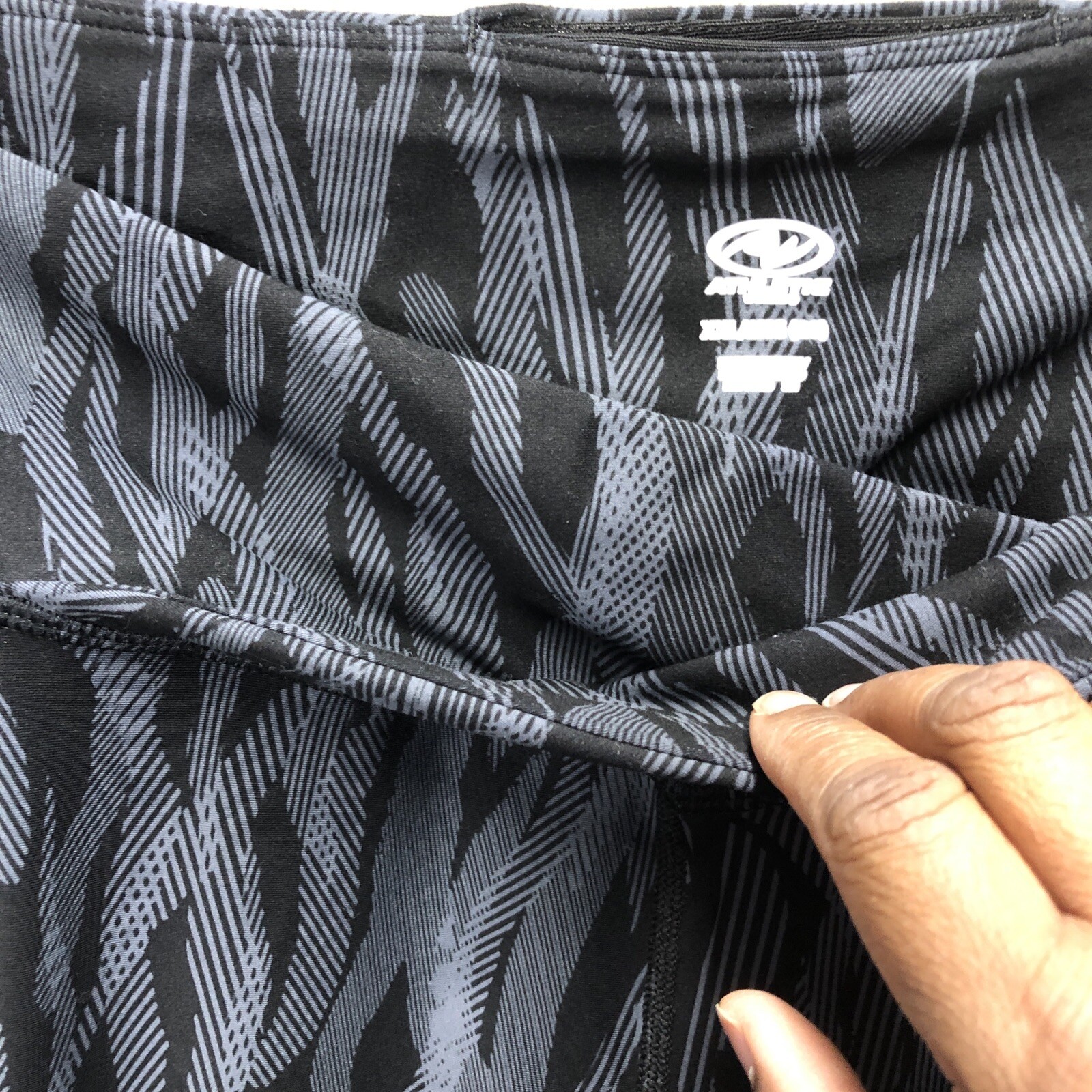 Athletic Works Leggings XXL Gray Black Pattern Workout Exercise