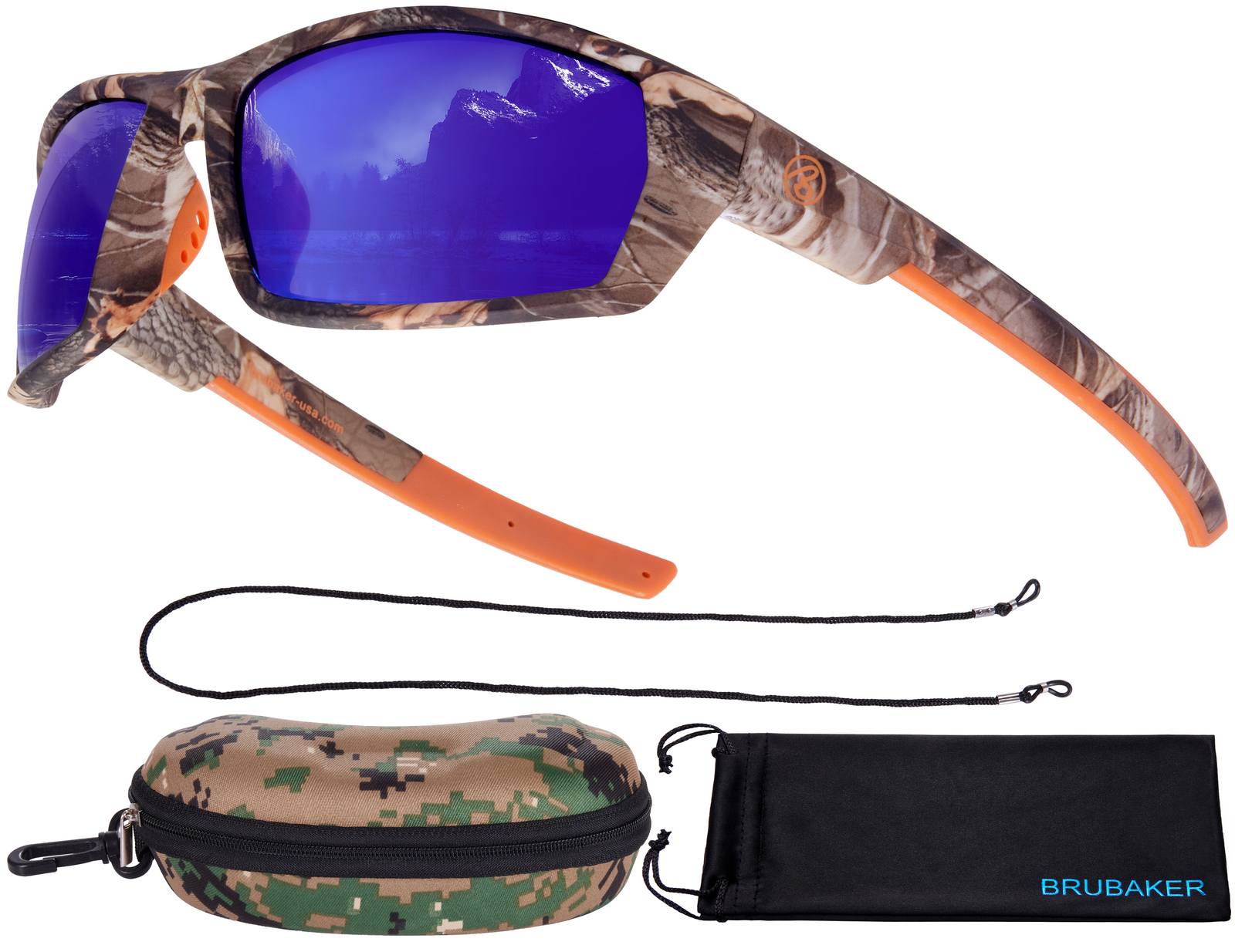 BRUBAKER Polarized Camouflage Sunglasses for Fishing and Hunting, Colored Lenses
