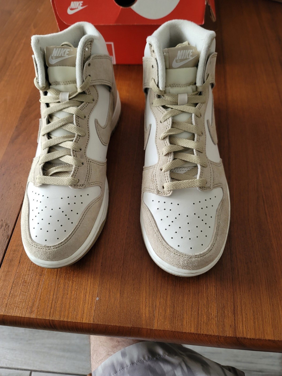 Size 9.5 – Nike Dunk High Sand Tan Suede Phantom / Limestone White DQ7679 001