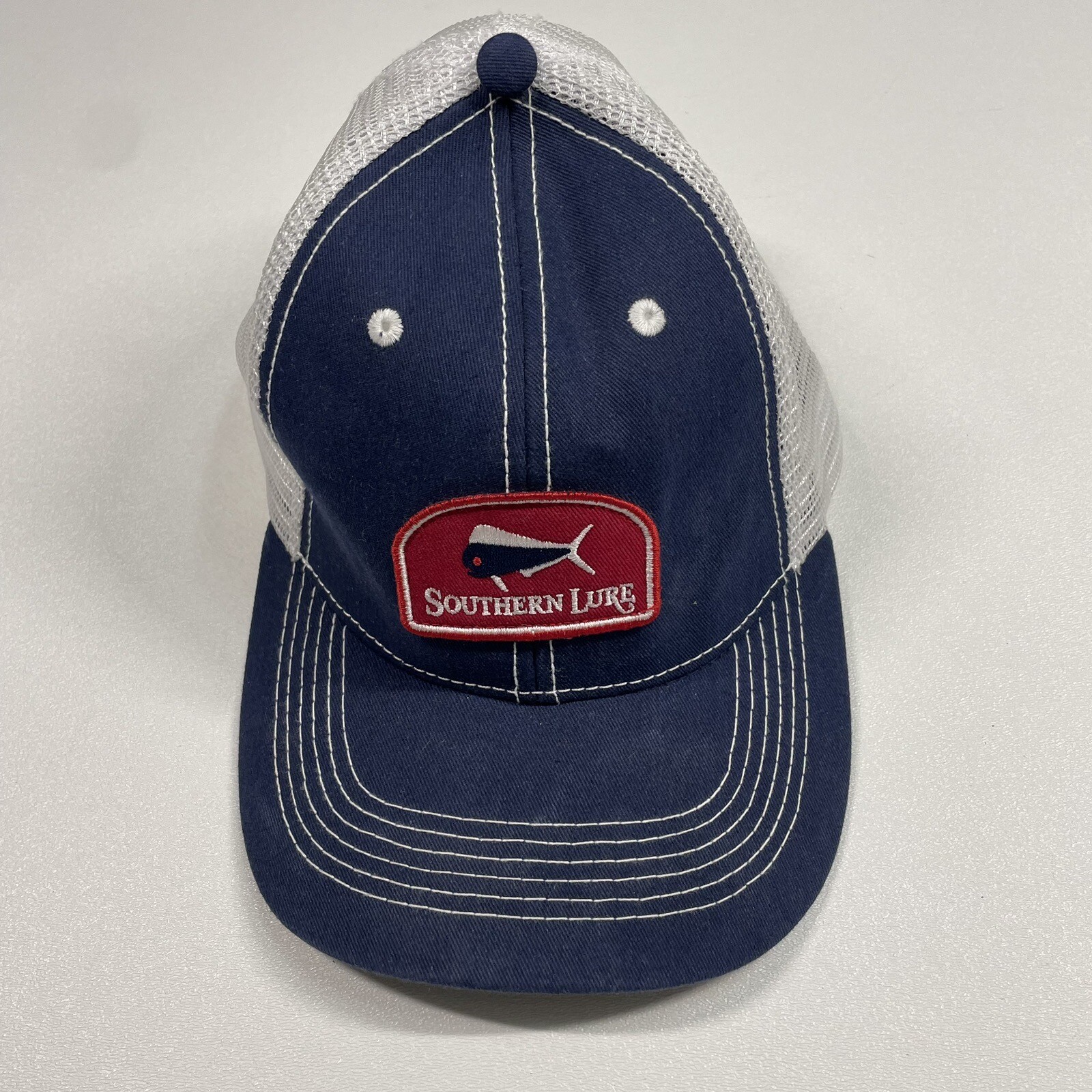Southern Lure Trucker Hat Cap Men’s Navy Blue Mesh Snapback Fishing Outdoor