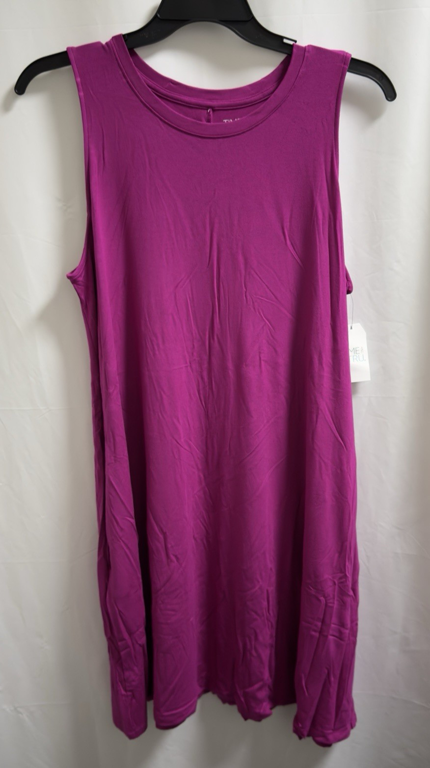Time and Tru Sleeveless Knit Dress with Pockets Women’s XXL (20) Berry Fun Pink