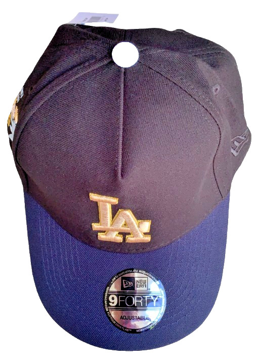 LA Dodgers Black + Navy + Gold Baseball Cap w/Shohei Ohtani caricature