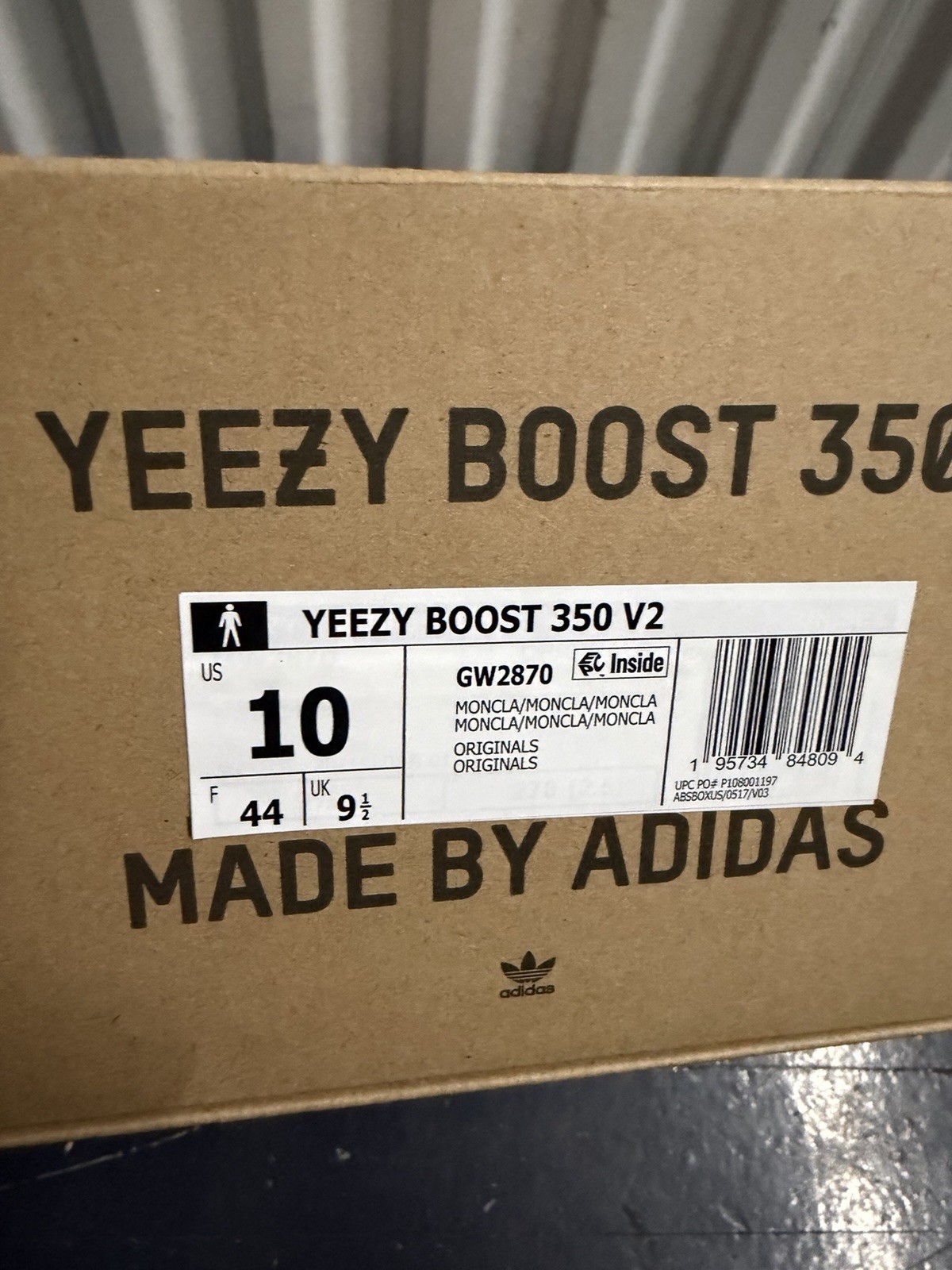 SHOE BOX ONLY adidas Yeezy Boost 350 V2 Mono Clay Size 10 GW2870 New