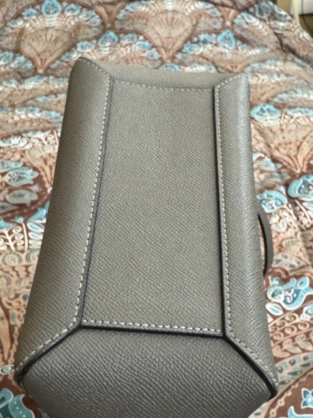 CELINE Gray Grained Nano Top Handle Bag strap is missing
