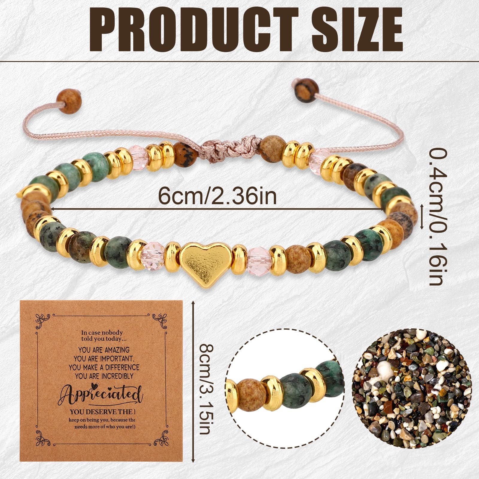 Mikovivi Inspirational Bracelet for Medium, as shown in the detailed picture
