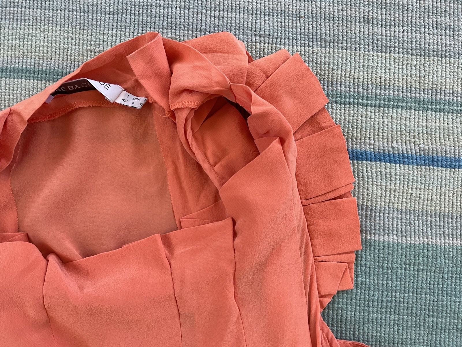 See by Chloe 100% silk orange midi knee length cocktail dress EUR 42 US 6