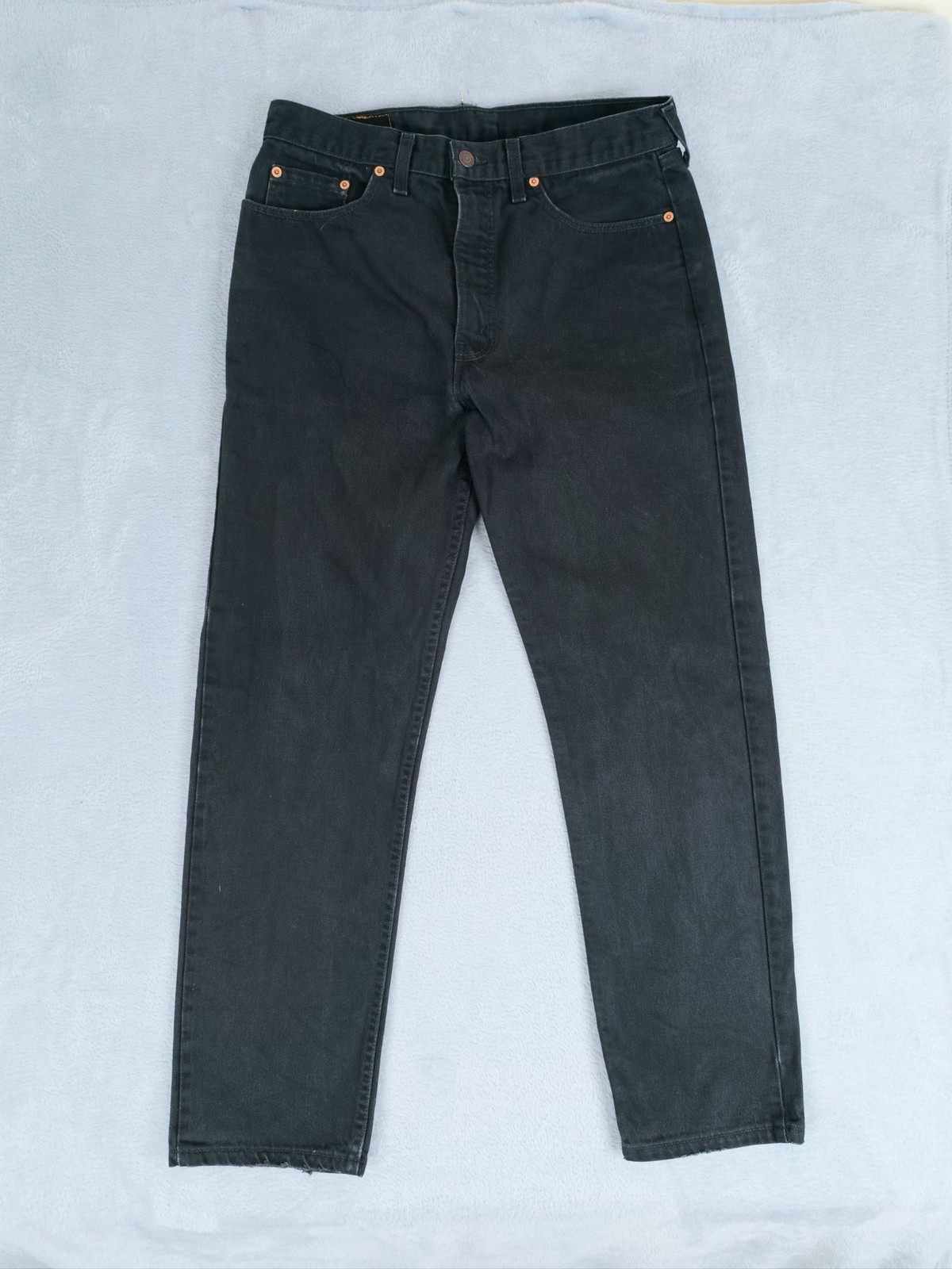 VINTAGE Levi’s 615 Denim Jeans Fits W31 L30 Mens Black Straight Leg Orange Tab