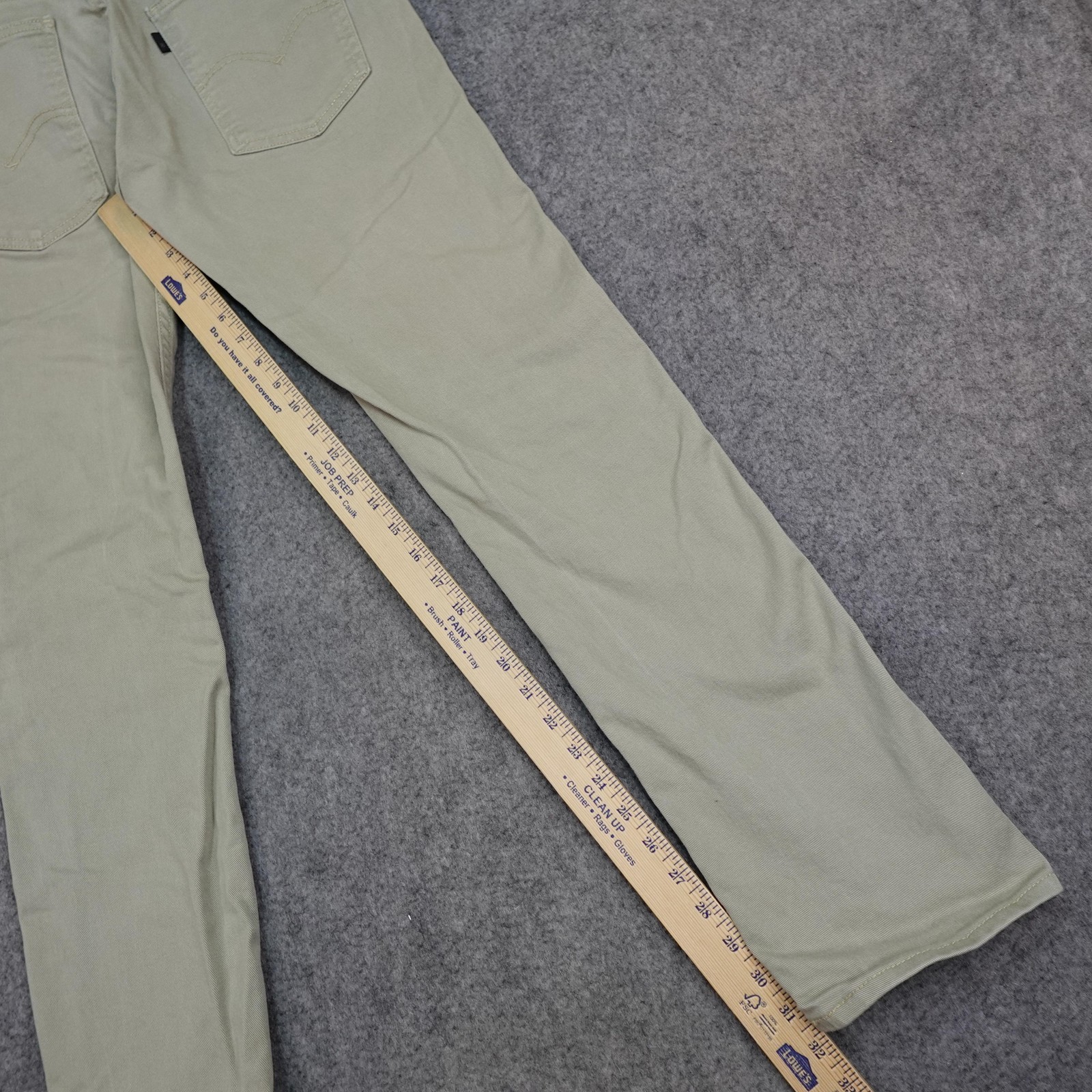 Levis 513 Jeans Mens 32×32 Khaki Slim Straight Stretch Chino Pants Light Wash 32
