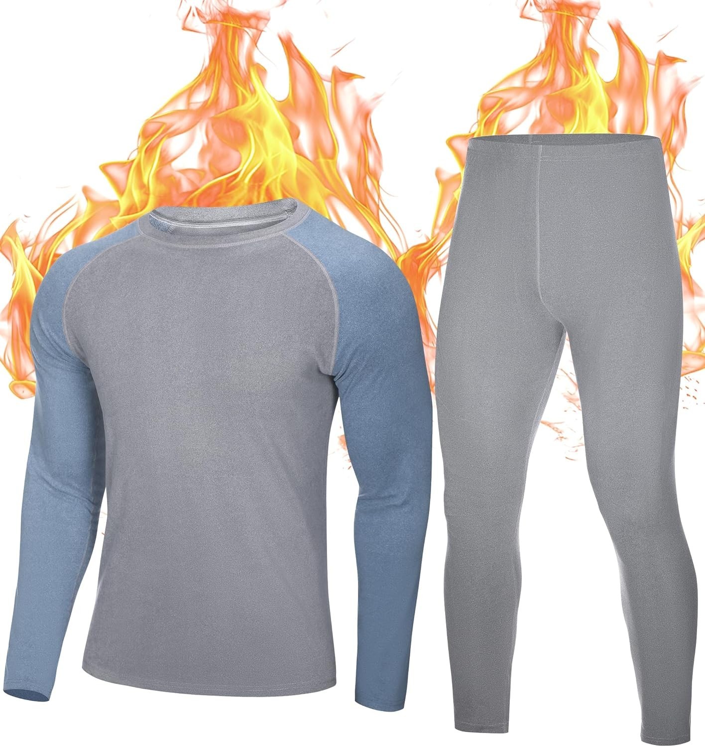 Men Thermal Underwear Set Long Johns Fleece Lined Compression Base Layer Winter