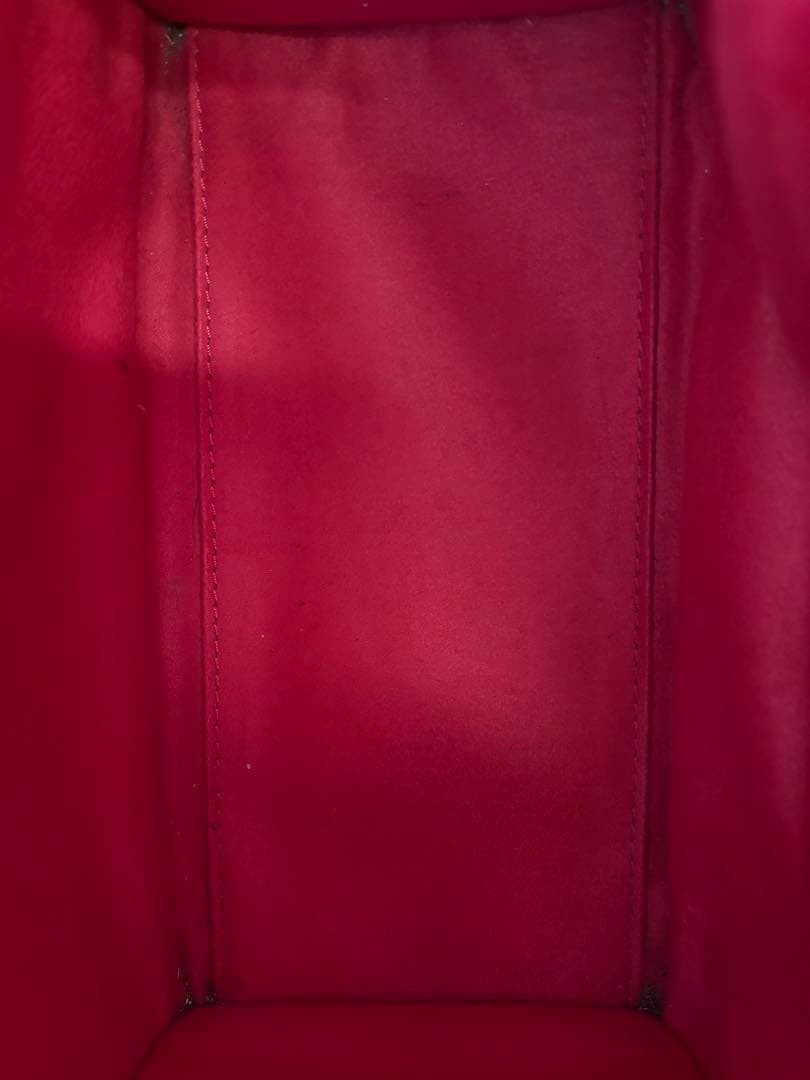 CELINE Luggage Micro Coquelico Red Genuine Leather Bag Condition Excellent