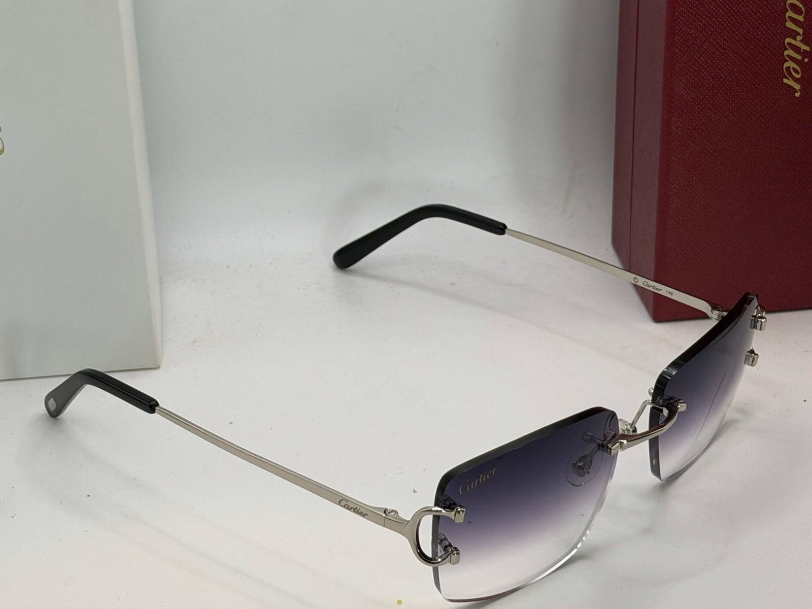 Cartier Gradient Grey Men’s Sunglasses silver C Wire CT00920