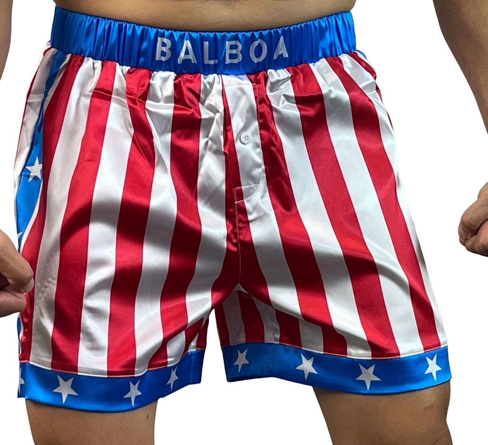 Rocky Balboa Mens Apollo Movie Boxing American Flag Shorts Trunks boxers