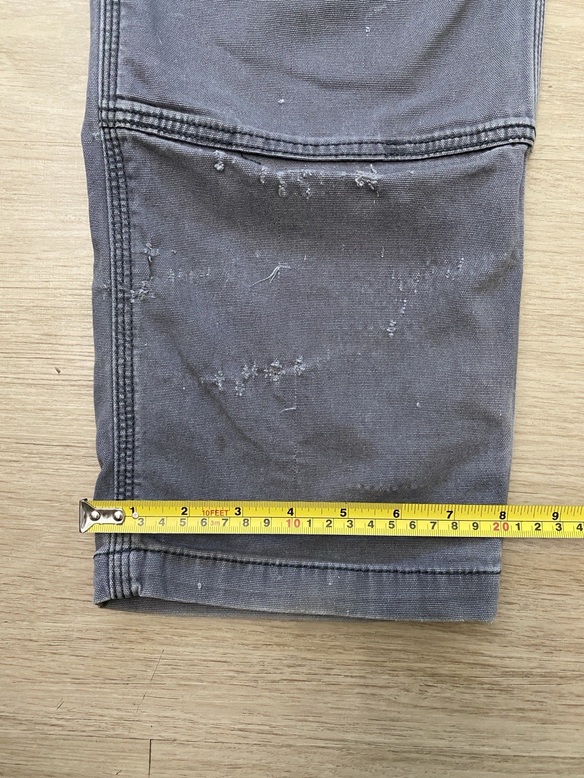 Carhartt Relaxed Straight Pants Men 36×32 Gray Double Knee Distressed 102802-029