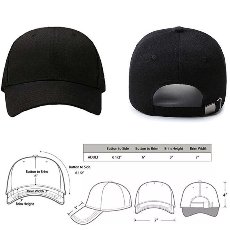 Plain Cotton Polo Style Blank Baseball Cap Solid Washed PC Adjustable Ball Hat