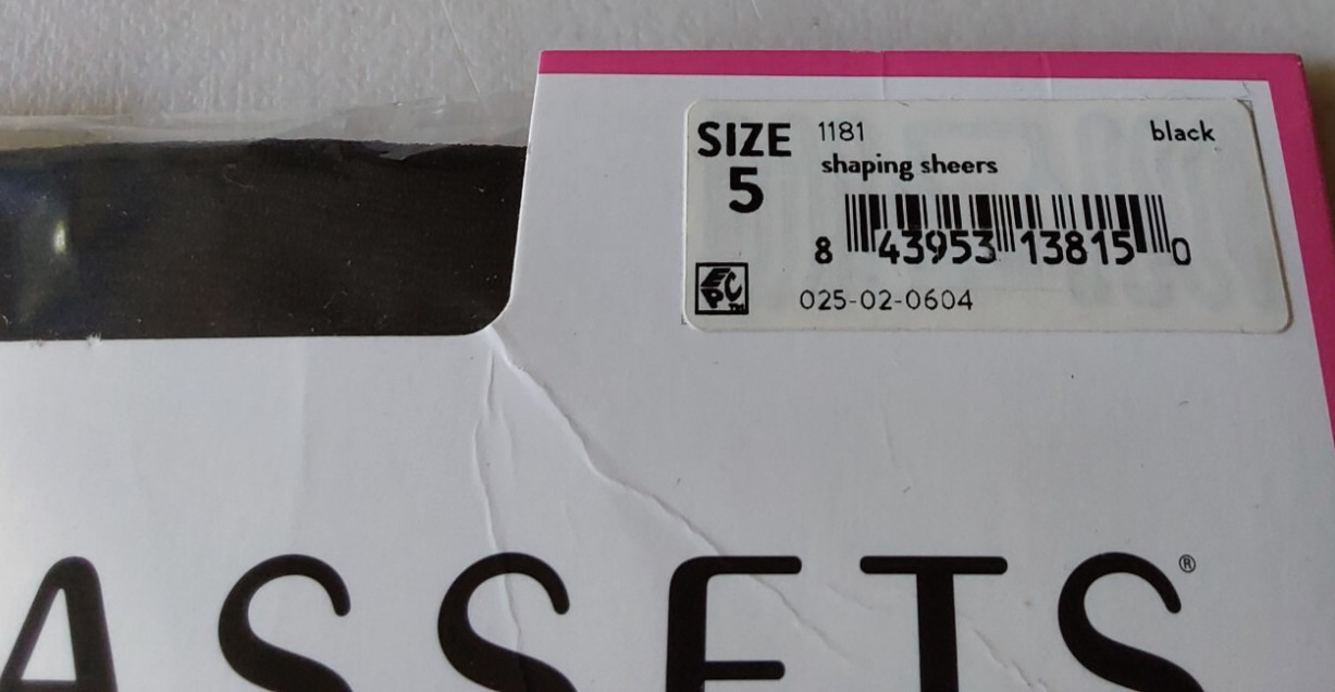 New Sealed Spanx Assets Sz 5 Black Shaping Sheers High Waist Tights Control