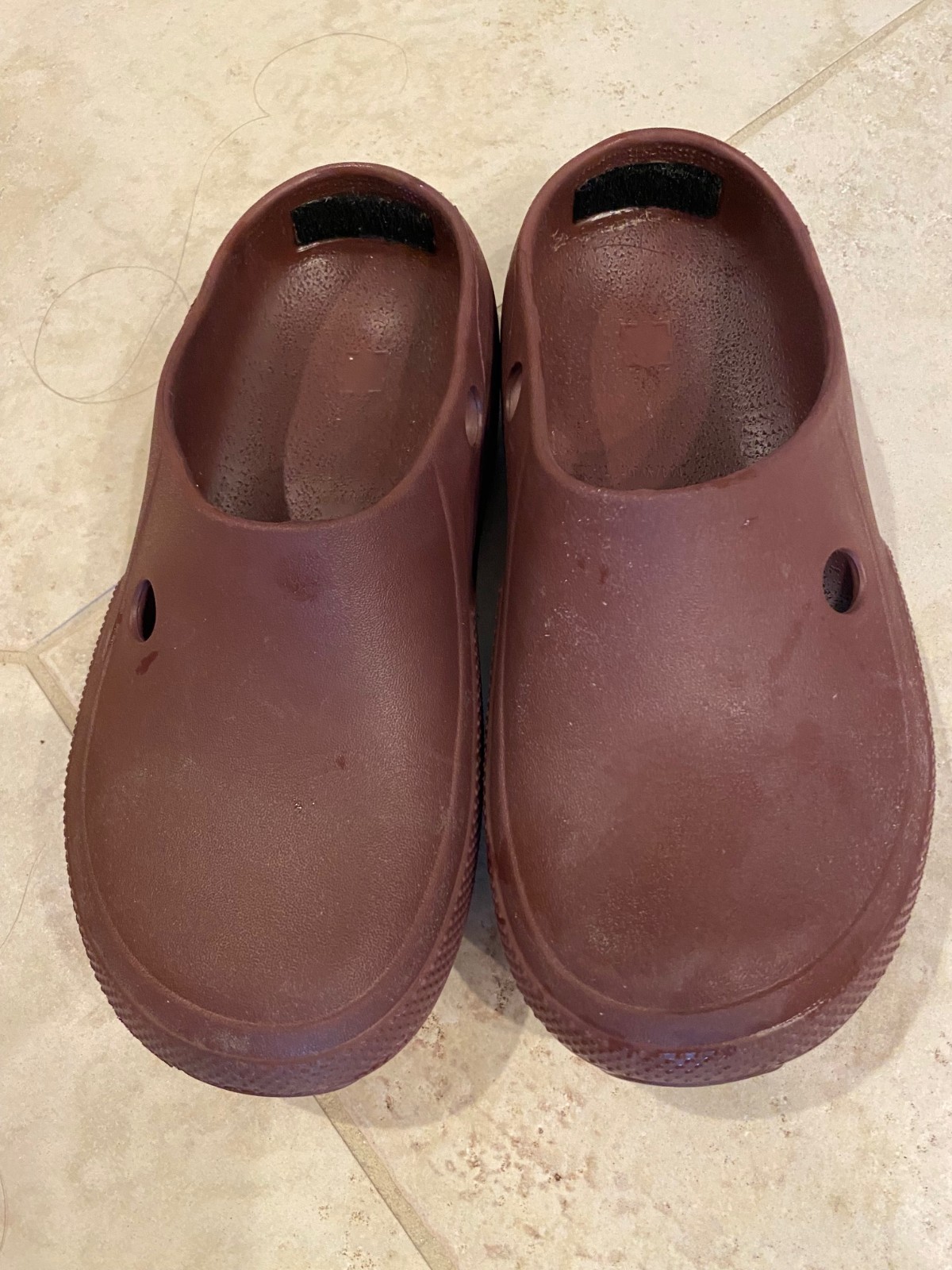 Crocs On The Clock Work Unisex Clogs Solid Brown Shoes Slip On Mules Size W6 M4