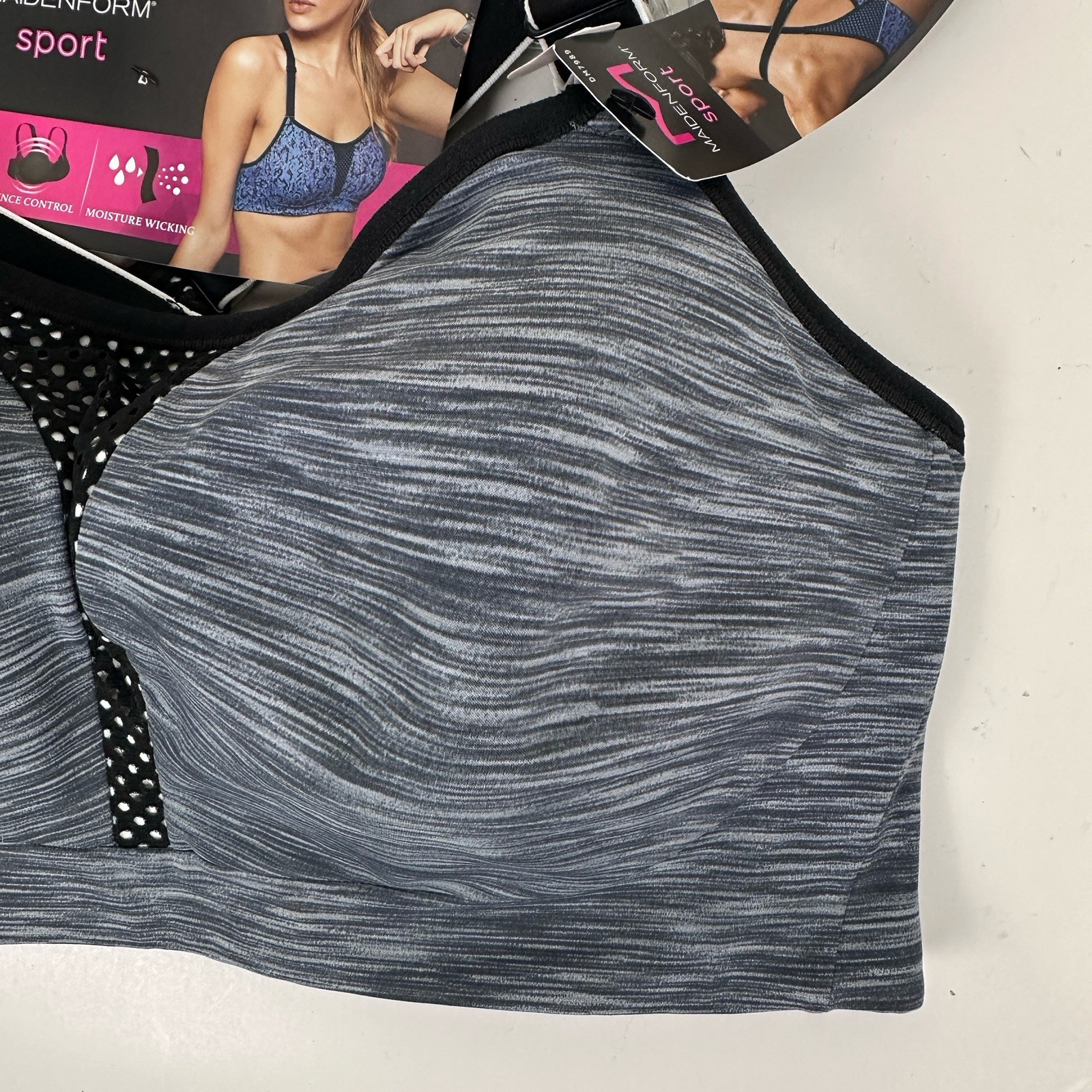 Maidenform DM7989 Ultimate Med Impact Sports Bra Crossback UW Womens 34DD Gray