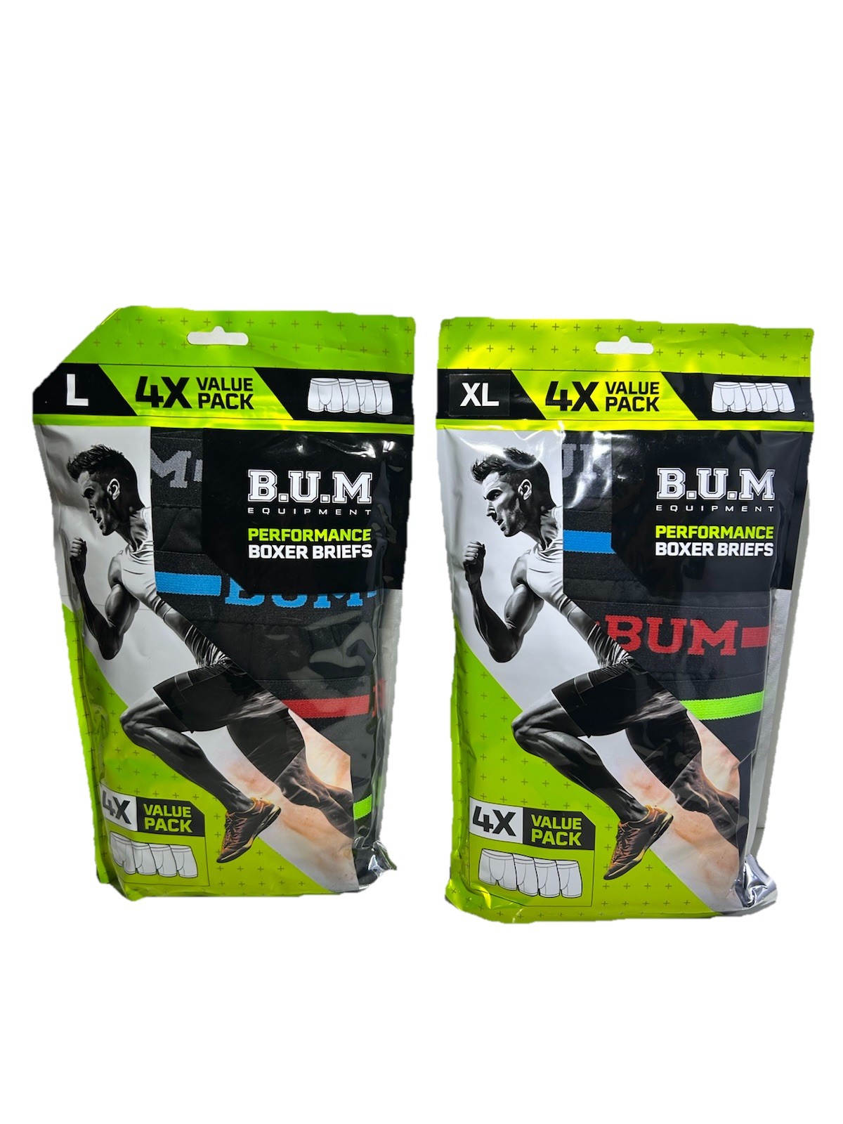 New BUM Equipment Men 4 Pack Value Boxer Briefs Sizes S, M, L, XL